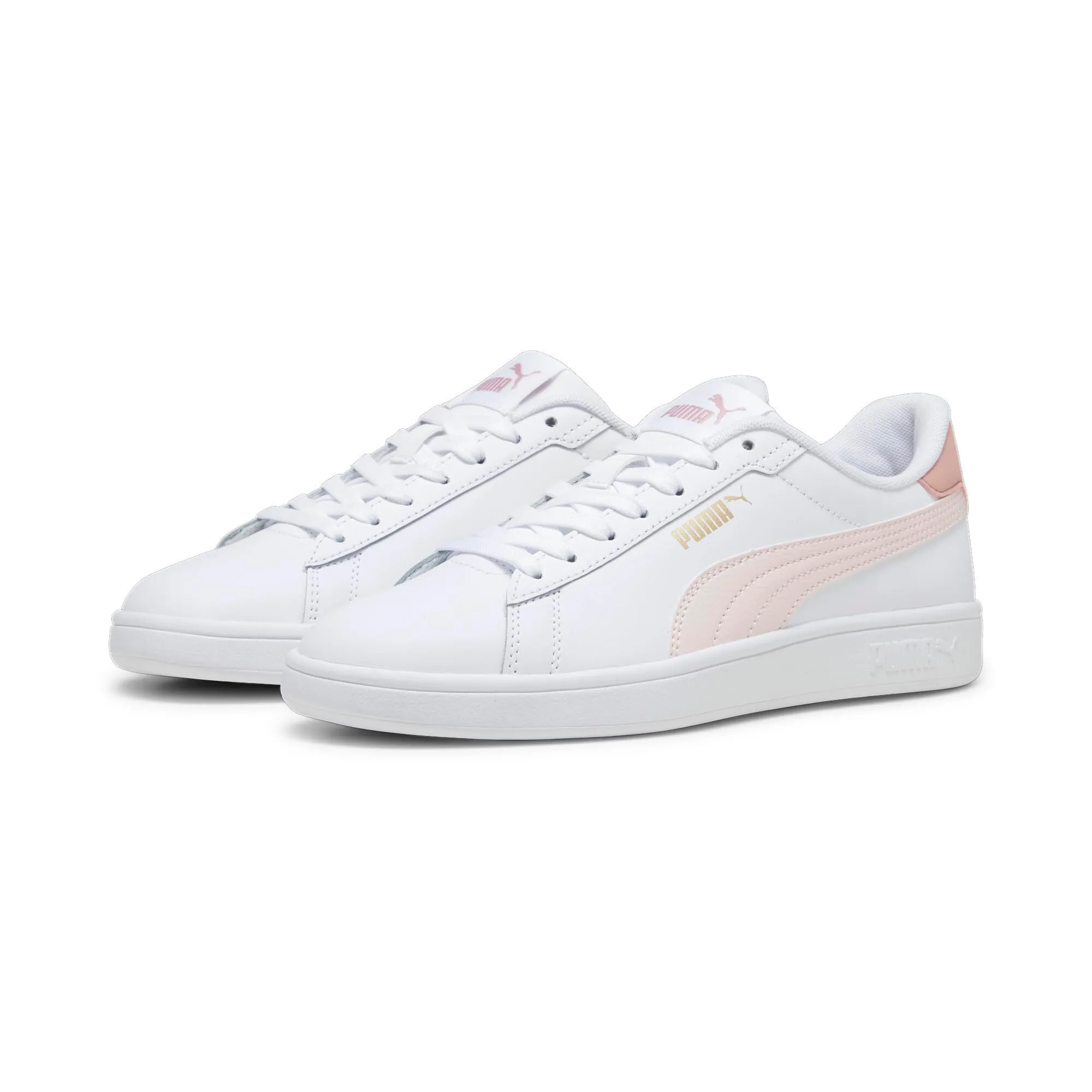 PUMA Smash 3.0 L, Scarpe da ginnastica Unisex-Adulto, Multicolore (PUMA White-PUMA White-PUMA Gold), 44 EU - immagine 4