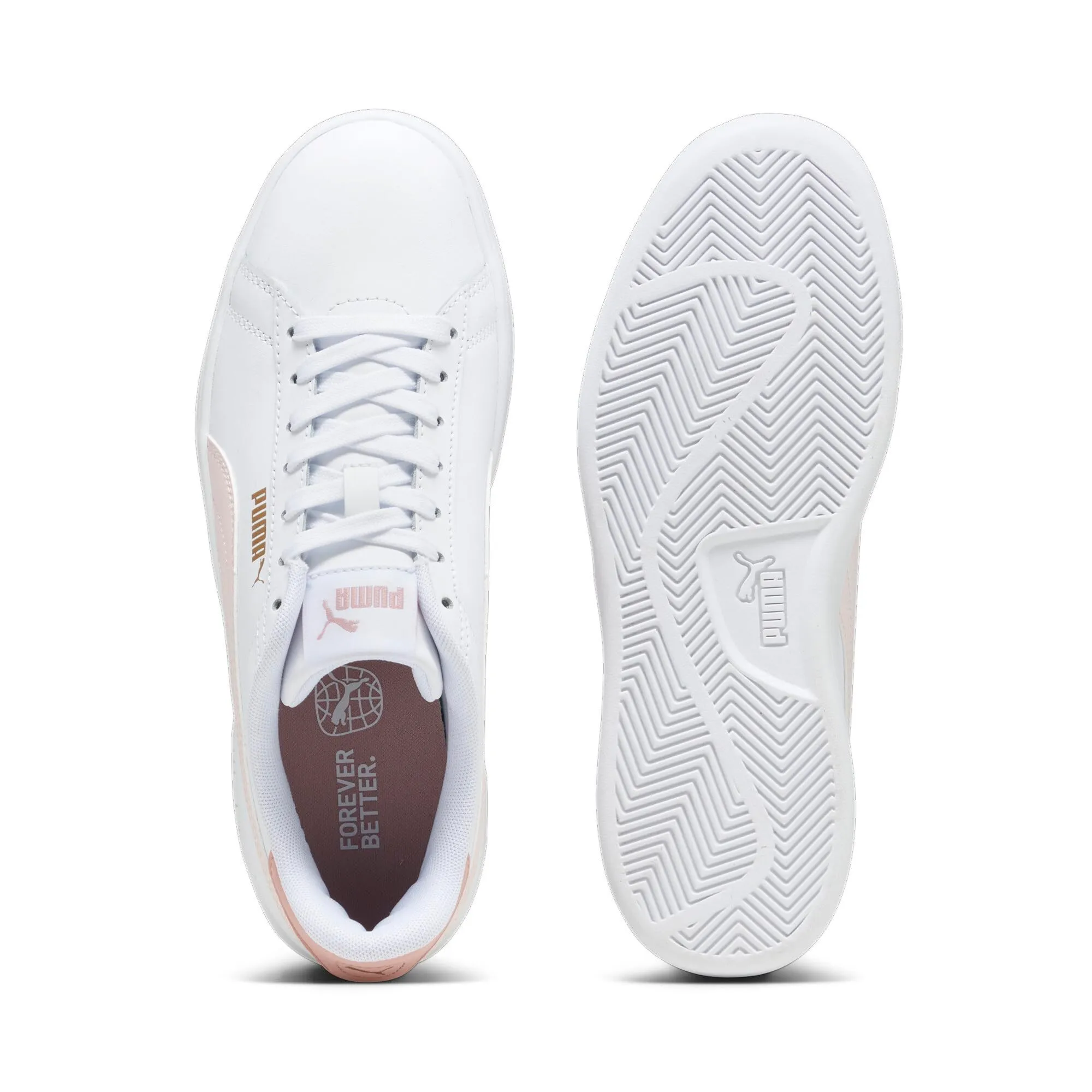 PUMA Smash 3.0 L, Scarpe da ginnastica Unisex-Adulto, Multicolore (PUMA White-PUMA White-PUMA Gold), 47 EU - immagine 6
