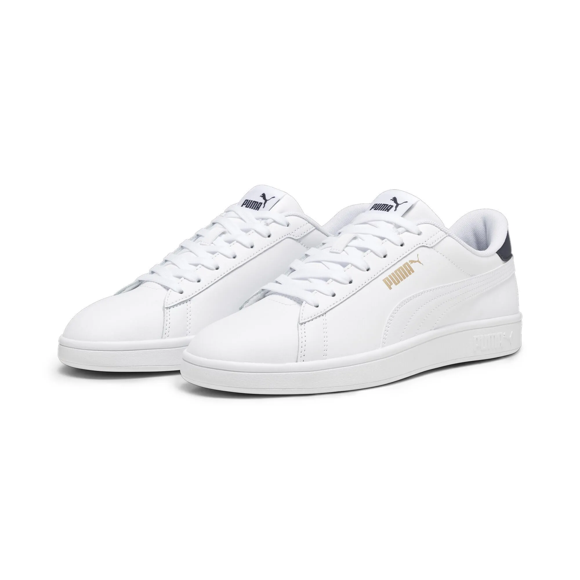 PUMA Smash 3.0 L, Scarpe da ginnastica Unisex-Adulto, Bianco (PUMA White-PUMA Navy-PUMA Gold), 37 EU - immagine 4