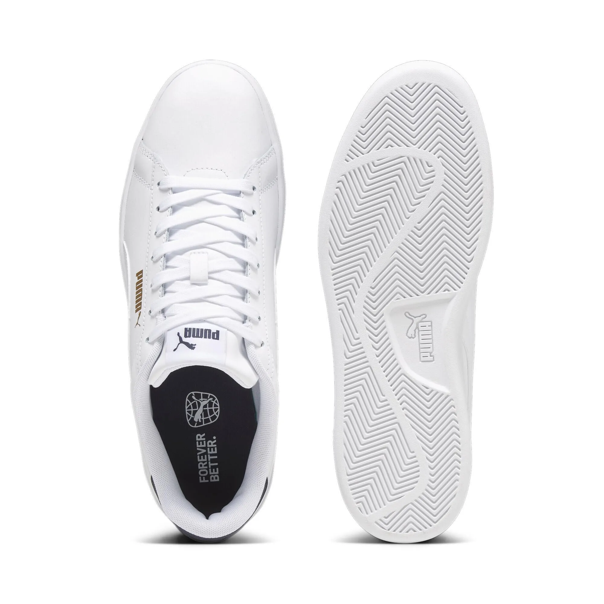 PUMA Smash 3.0 L, Scarpe da ginnastica Unisex-Adulto, Bianco (PUMA White-PUMA Navy-PUMA Gold), 42 EU - immagine 7