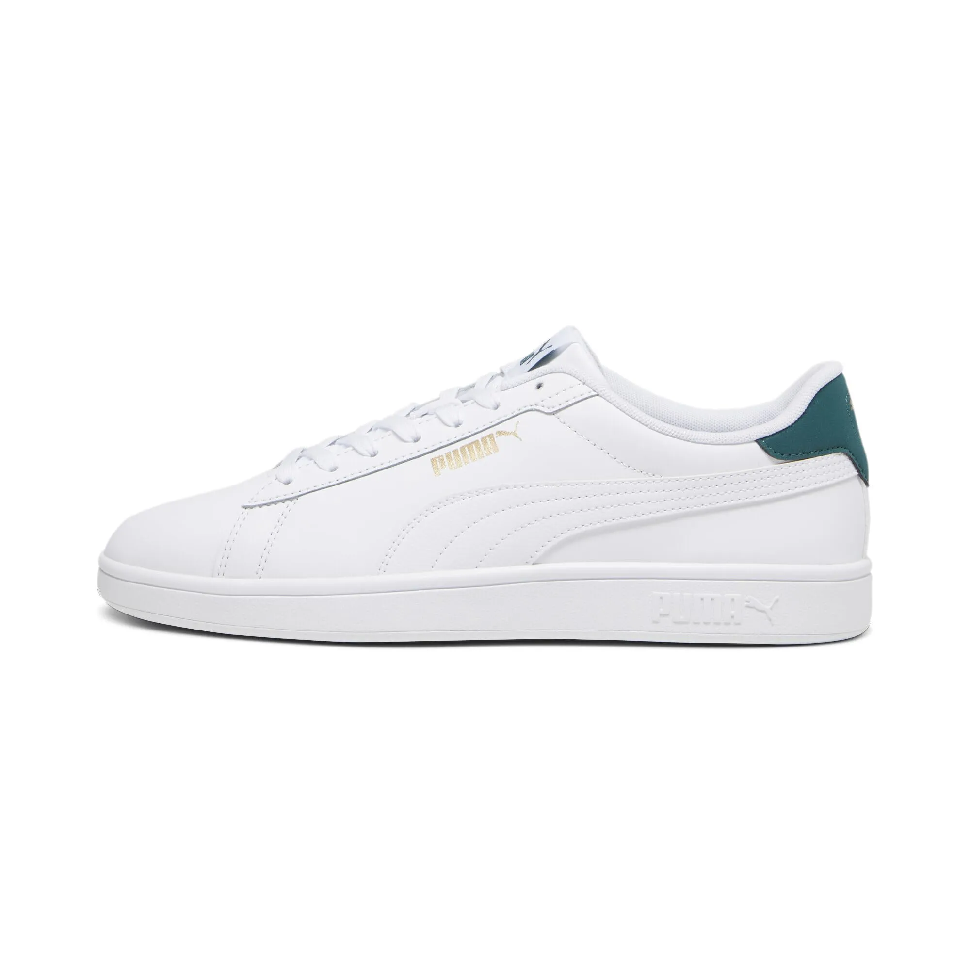 PUMA Smash 3.0 L, Scarpe da ginnastica Unisex-Adulto, Bianco (PUMA White-Malachite-PUMA Gold), 47 EU - immagine 6