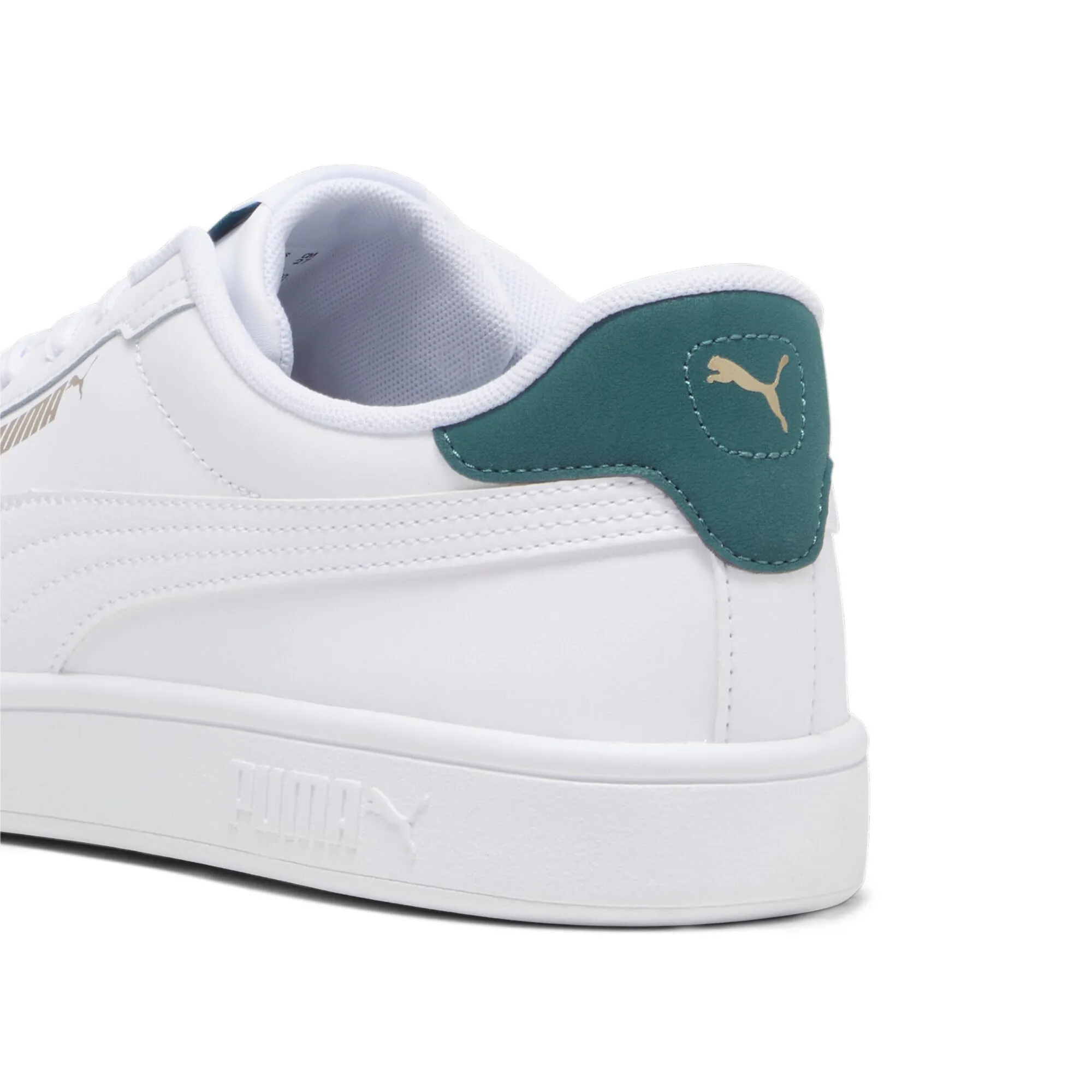 PUMA Smash 3.0 L, Scarpe da ginnastica Unisex-Adulto, Bianco (PUMA White-Malachite-PUMA Gold), 38.5 EU - immagine 5