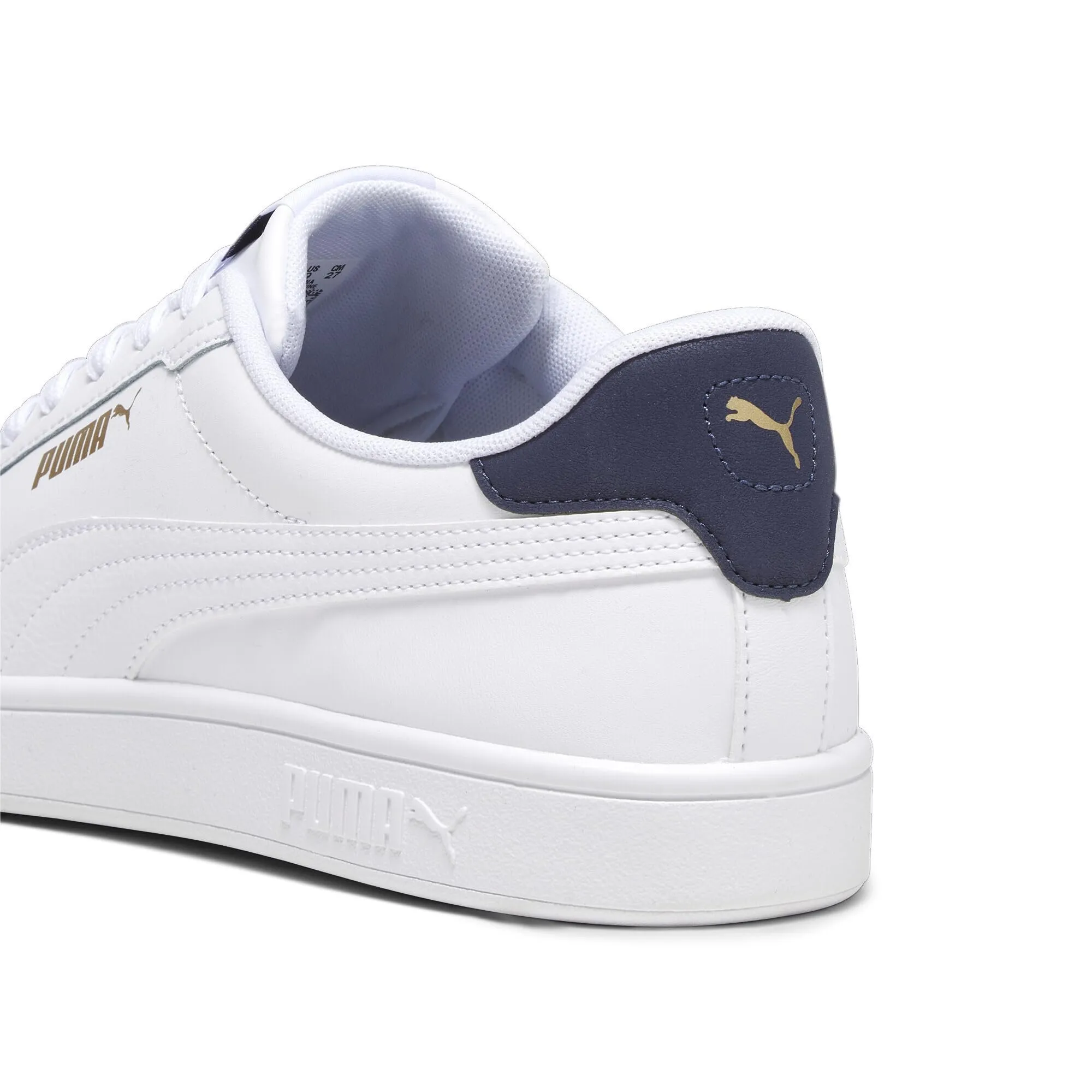 PUMA Smash 3.0 L, Scarpe da ginnastica Unisex-Adulto, Bianco (PUMA White-PUMA Navy-PUMA Gold), 43 EU - immagine 5