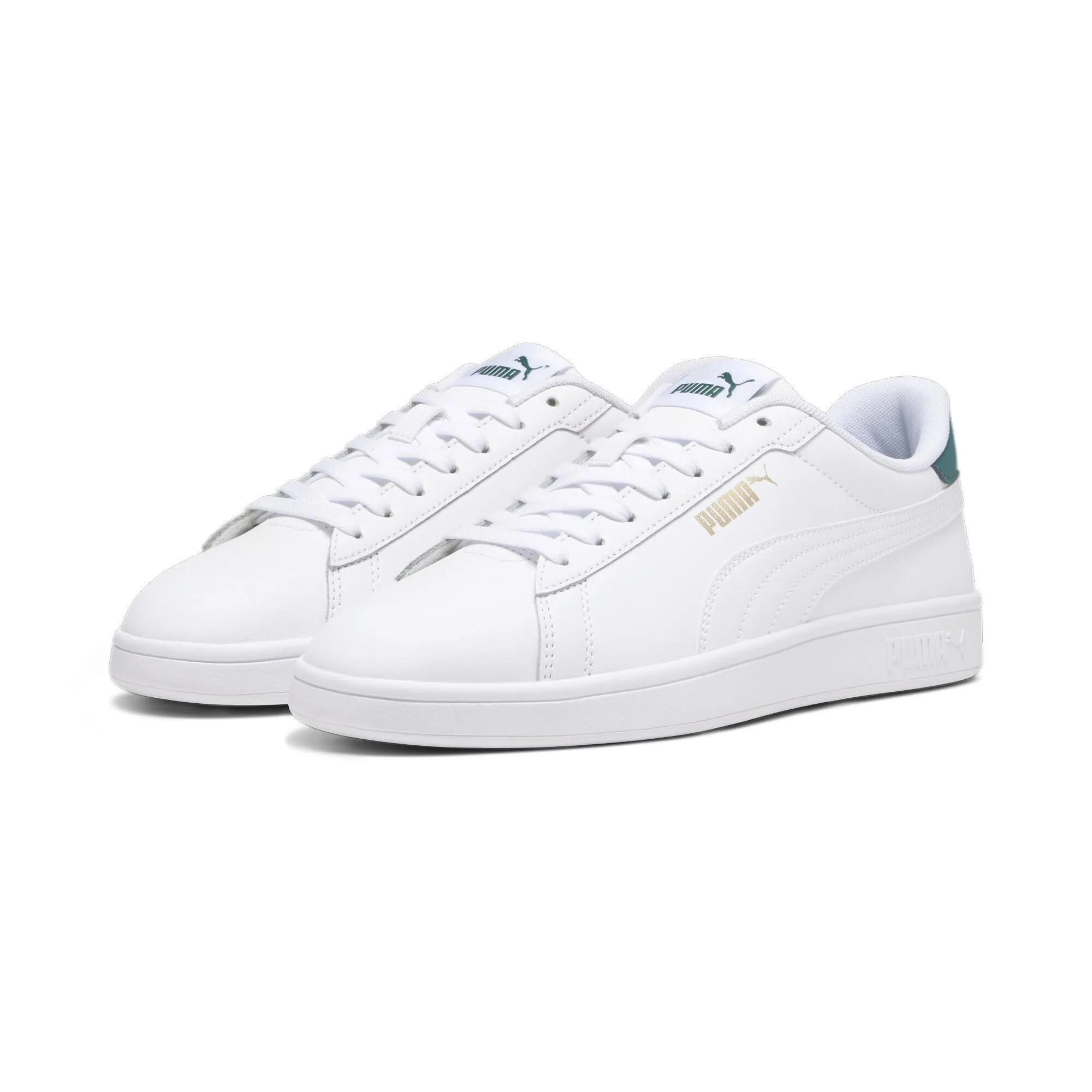 PUMA Smash 3.0 L, Scarpe da ginnastica Unisex-Adulto, Bianco (PUMA White-Malachite-PUMA Gold), 48.5 EU - immagine 4