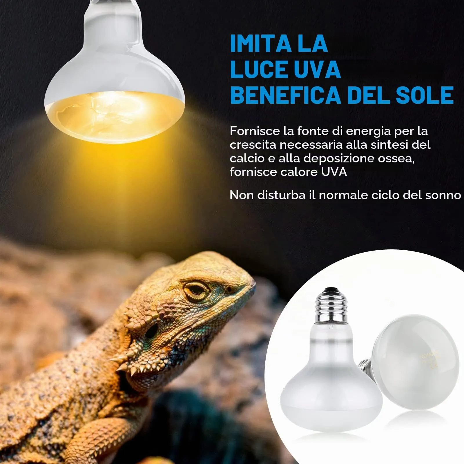 vsshe Lampada Calore per Rettili, 2 Pezzi 50W UVA Lampada Riscaldante Tartarughe, Lampadina riscaldante E27 per rettili, Lampadas Riscaldantes per Rettilis, per Tartaruga Serpente Lucertola Cacatua - immagine 5