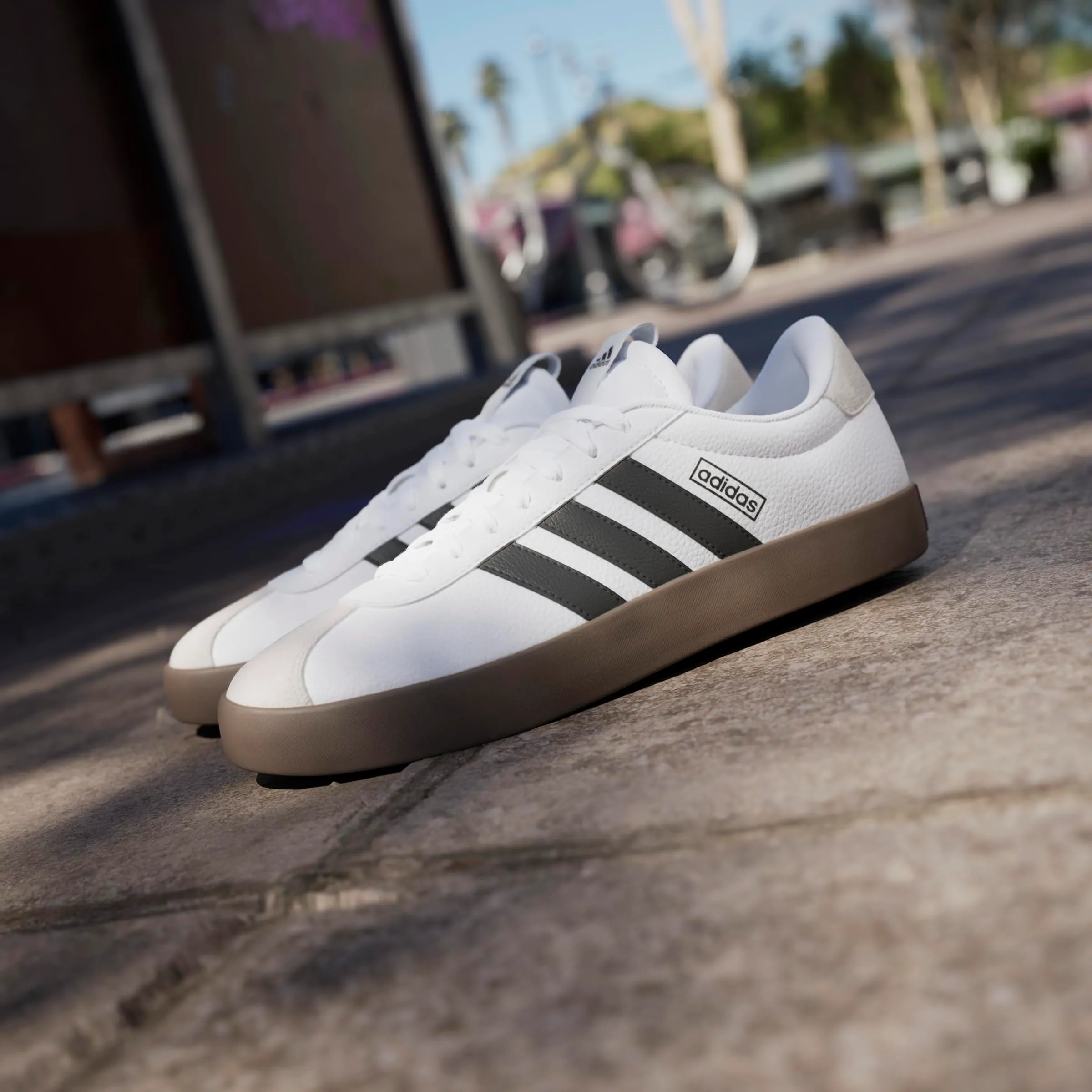 Adidas Scarpe da Uomo VL Court 3.0, Bianco, Nero, Grigio, 9 - immagine 6