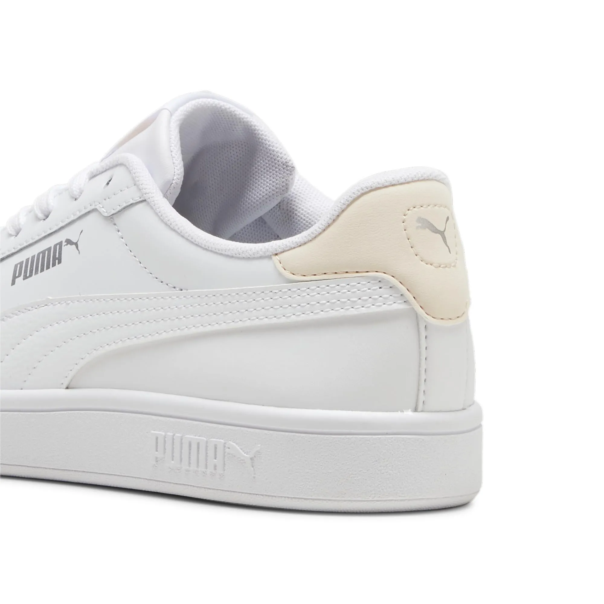 PUMA Unisex Smash 3.0 L Scarpe da ginnastica, Puma White Rosebay Puma Silver, 37 EU - immagine 3