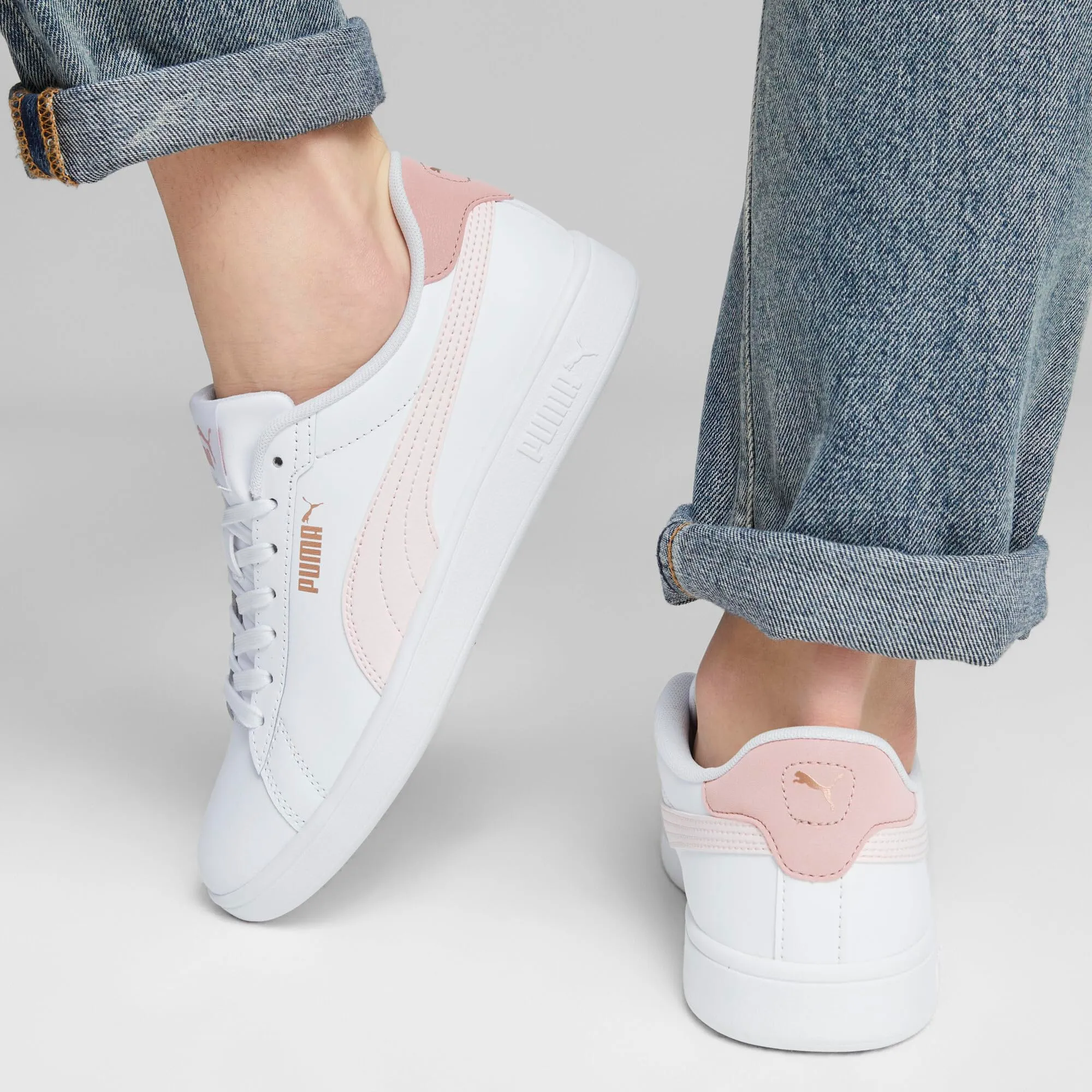 PUMA Smash 3.0 L, Scarpe da ginnastica Unisex-Adulto, Bianco (PUMA WHITE-ROSEBAY-PUMA SILVER), 45 EU - immagine 2