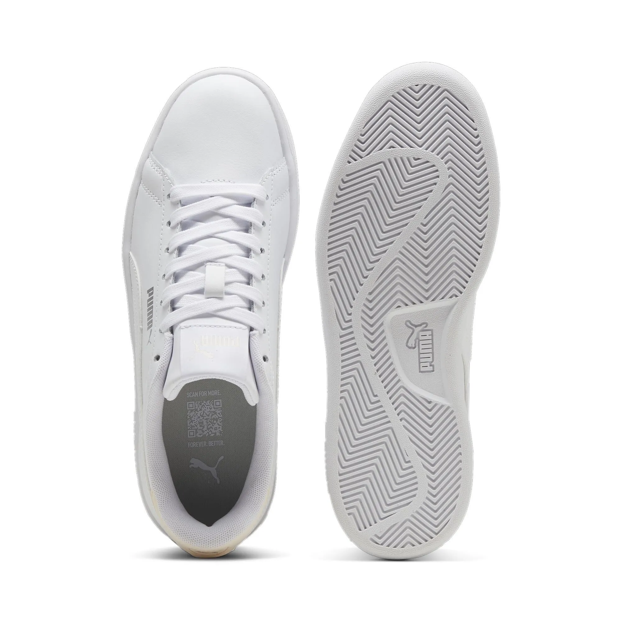 PUMA Smash 3.0 L, Scarpe da ginnastica Unisex-Adulto, Bianco (PUMA WHITE-ROSEBAY-PUMA SILVER), 44 EU - immagine 5