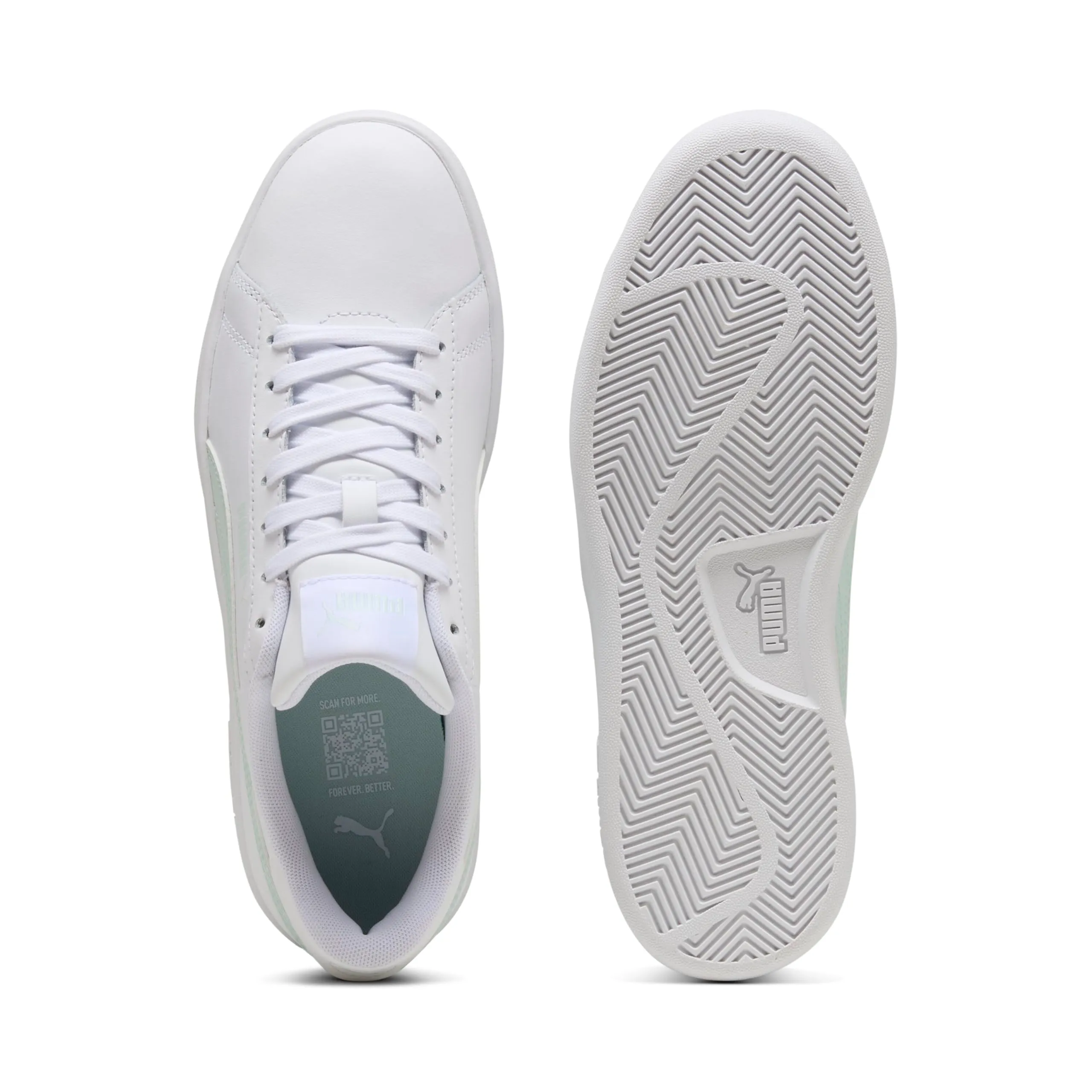 Puma Puma Smash 3.0 L - Scarpe da Ginnastica Unisex, Puma White-Peaceful Blue, - immagine 4
