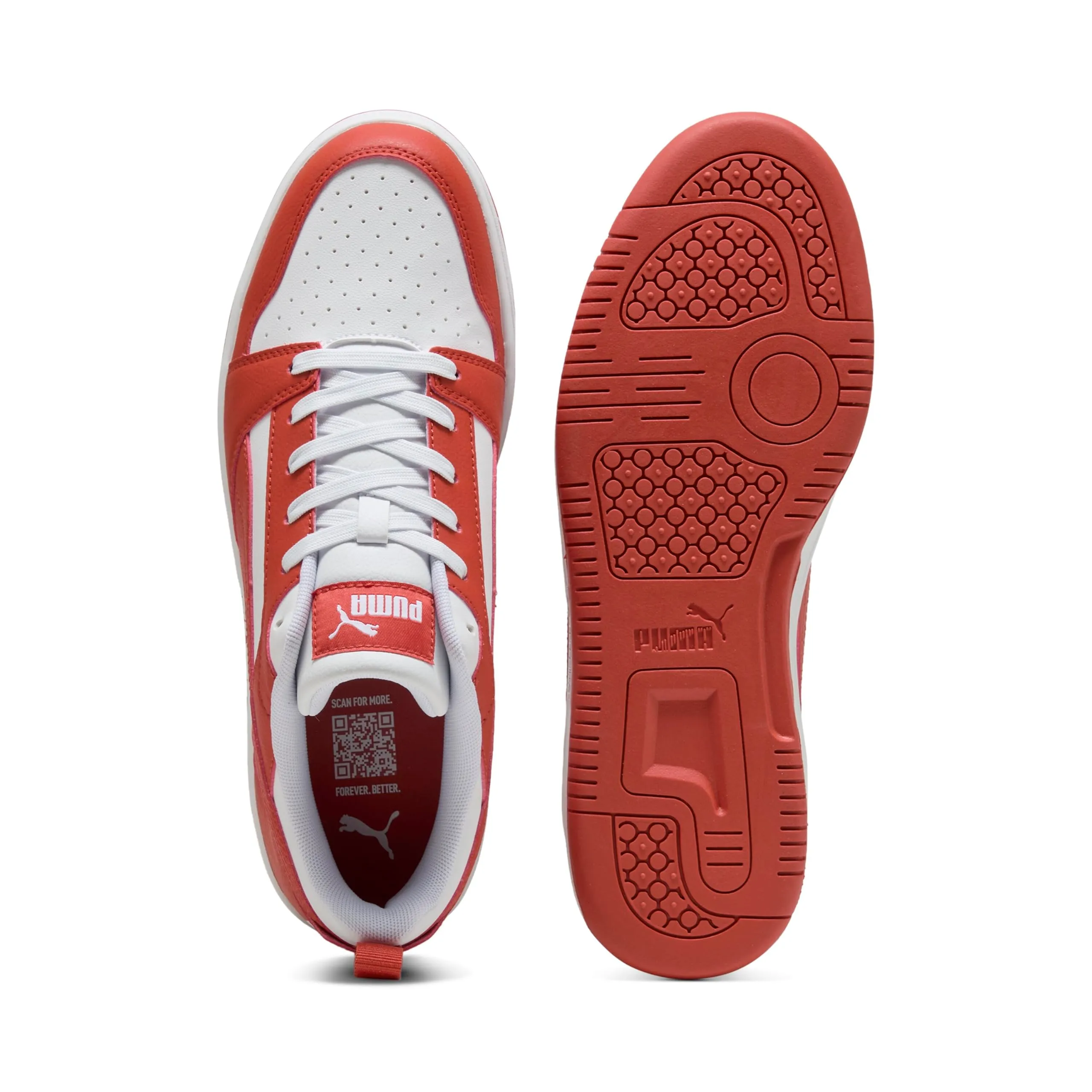 Puma Rebound V6 Low, Sneaker Unisex - Adulto, White Red Fire, 42.5 EU - immagine 8
