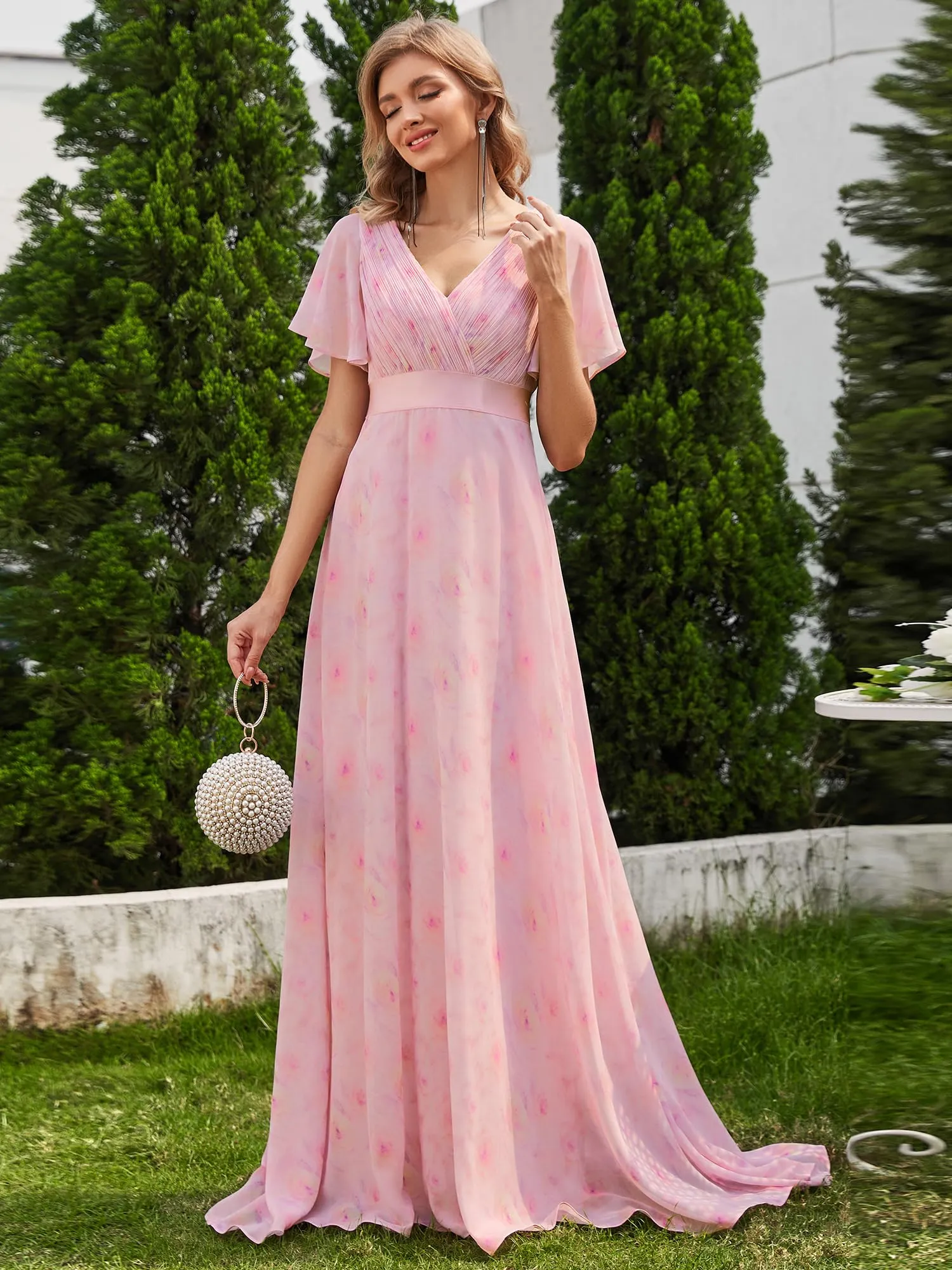 Ever Pretty Abito da cerimonia lungo donna scollo a V - immagine 5