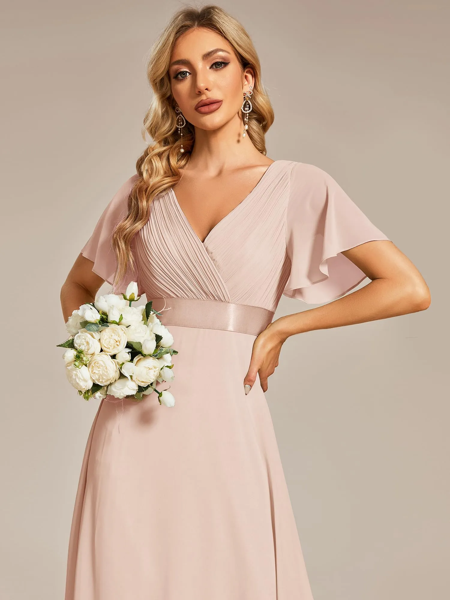 Ever Pretty Abito da cerimonia lungo donna scollo a V - immagine 3