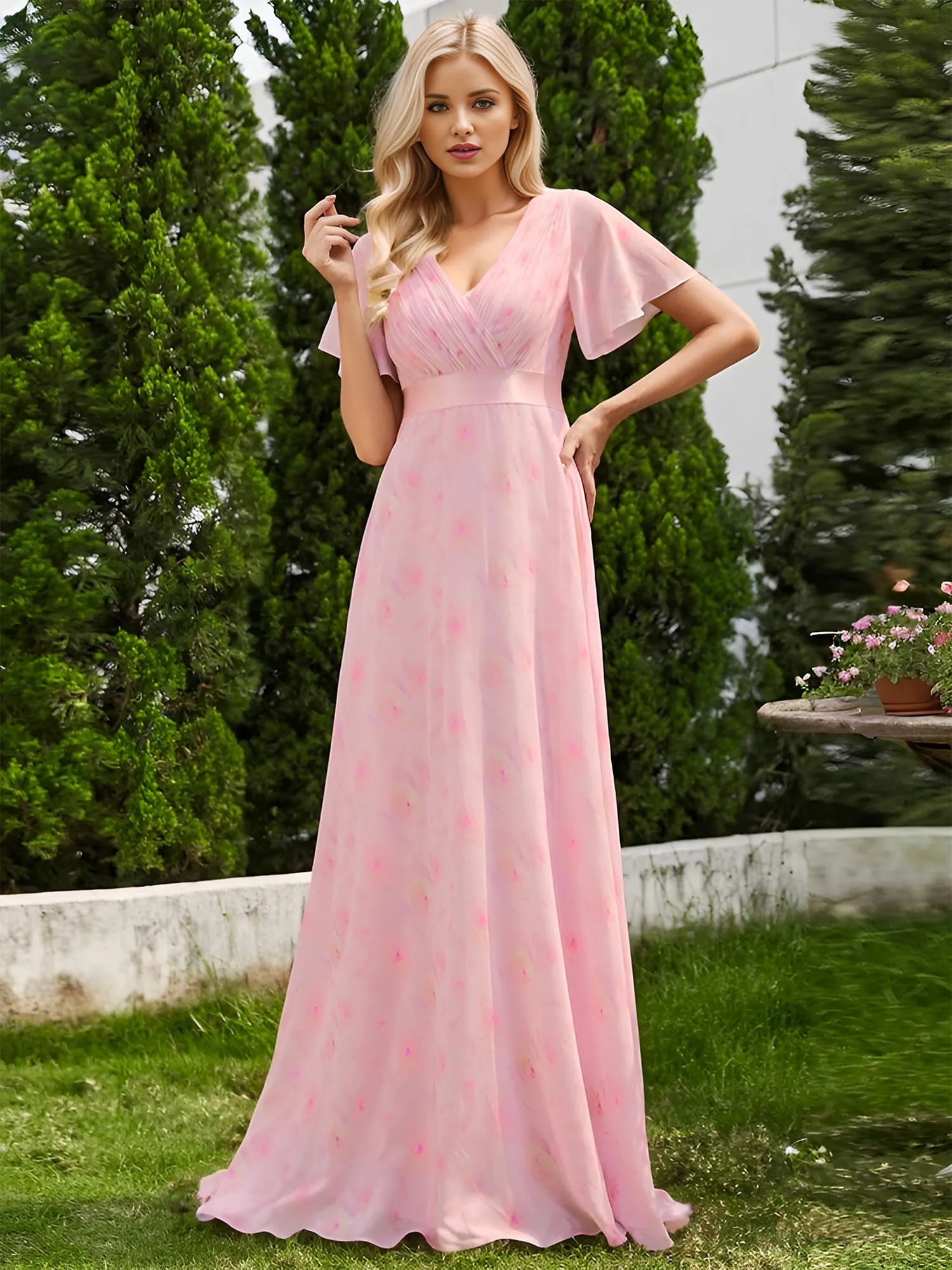Ever Pretty Abito da cerimonia lungo donna scollo a V - immagine 3