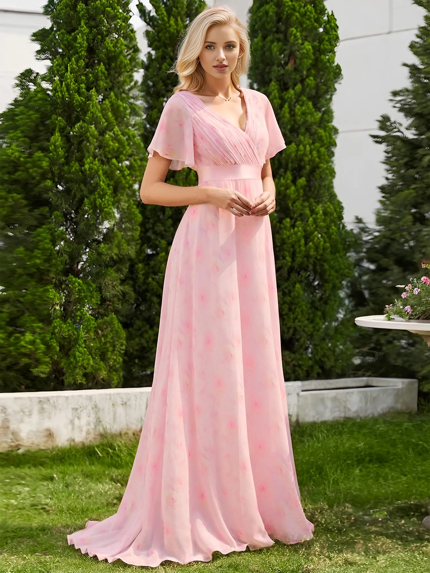 Ever Pretty Abito da cerimonia lungo donna scollo a V - immagine 4