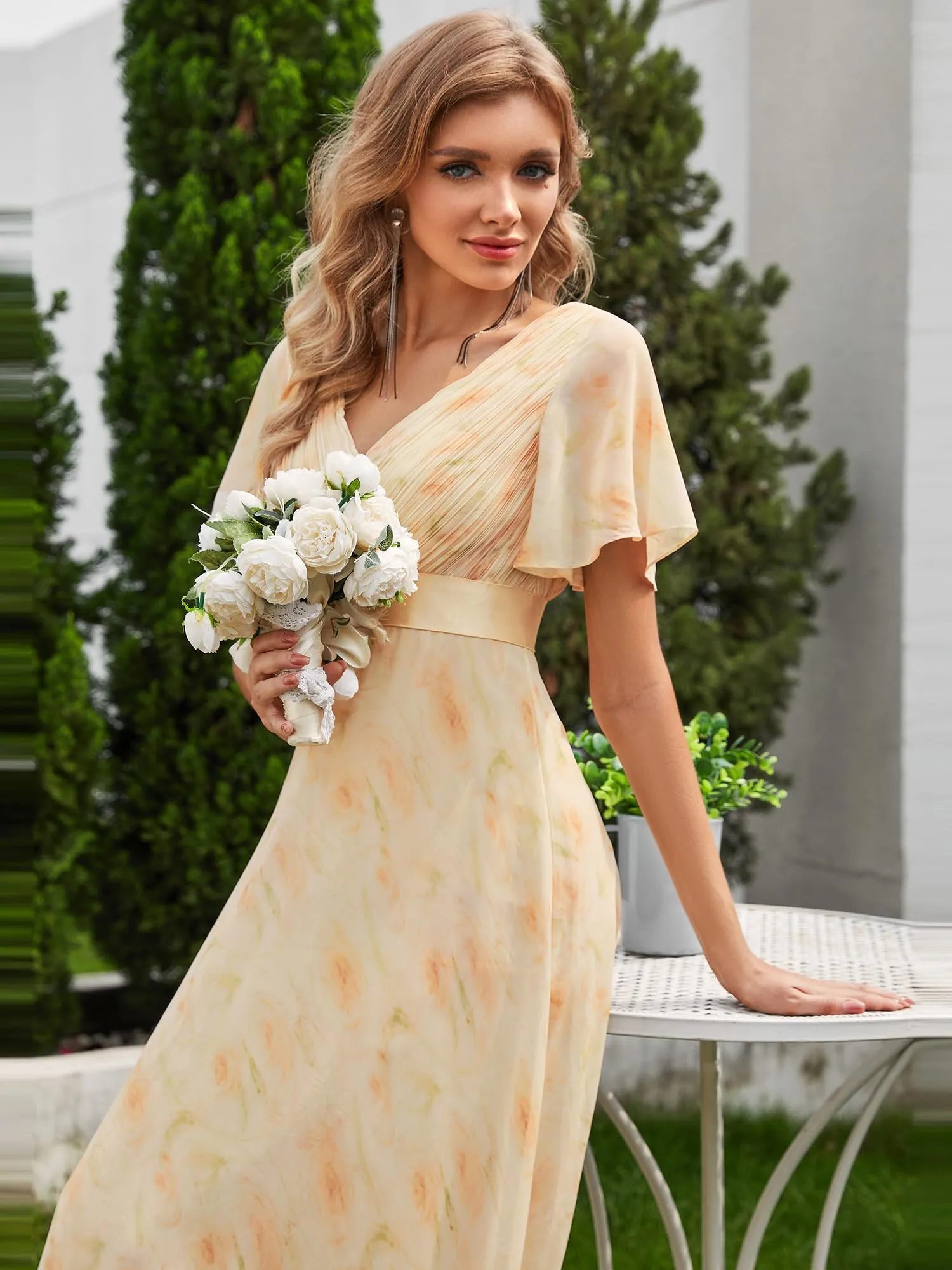 Ever Pretty Abito da cerimonia lungo donna scollo a V - immagine 3