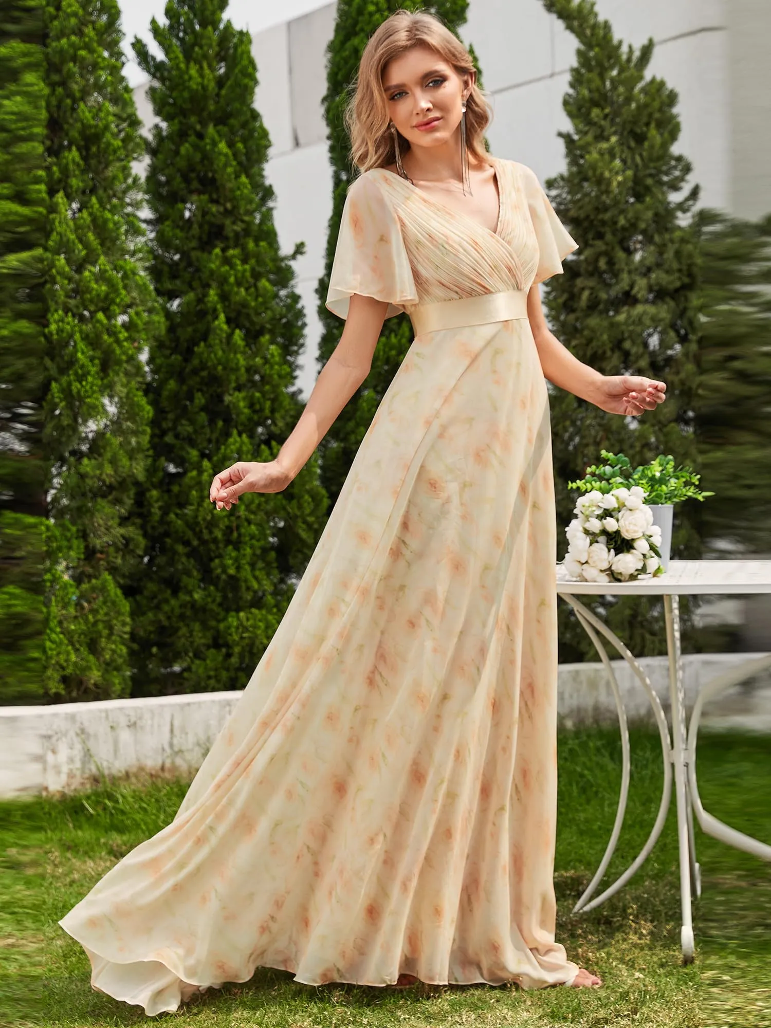 Ever Pretty Abito da cerimonia lungo donna scollo a V - immagine 5