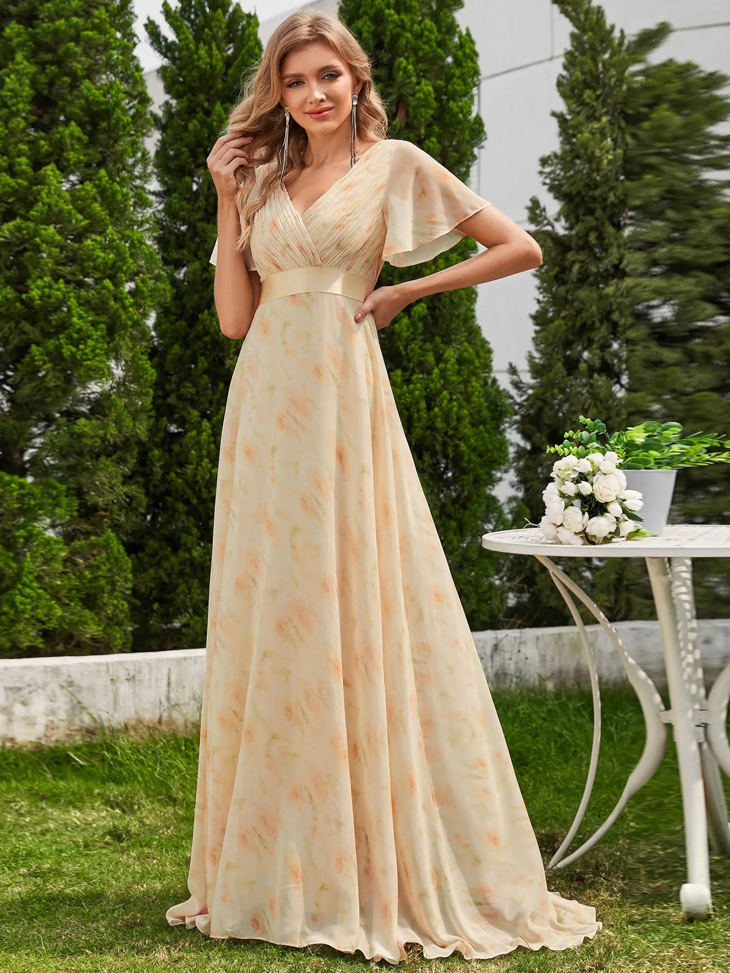 Ever Pretty Abito da cerimonia lungo donna scollo a V - immagine 6