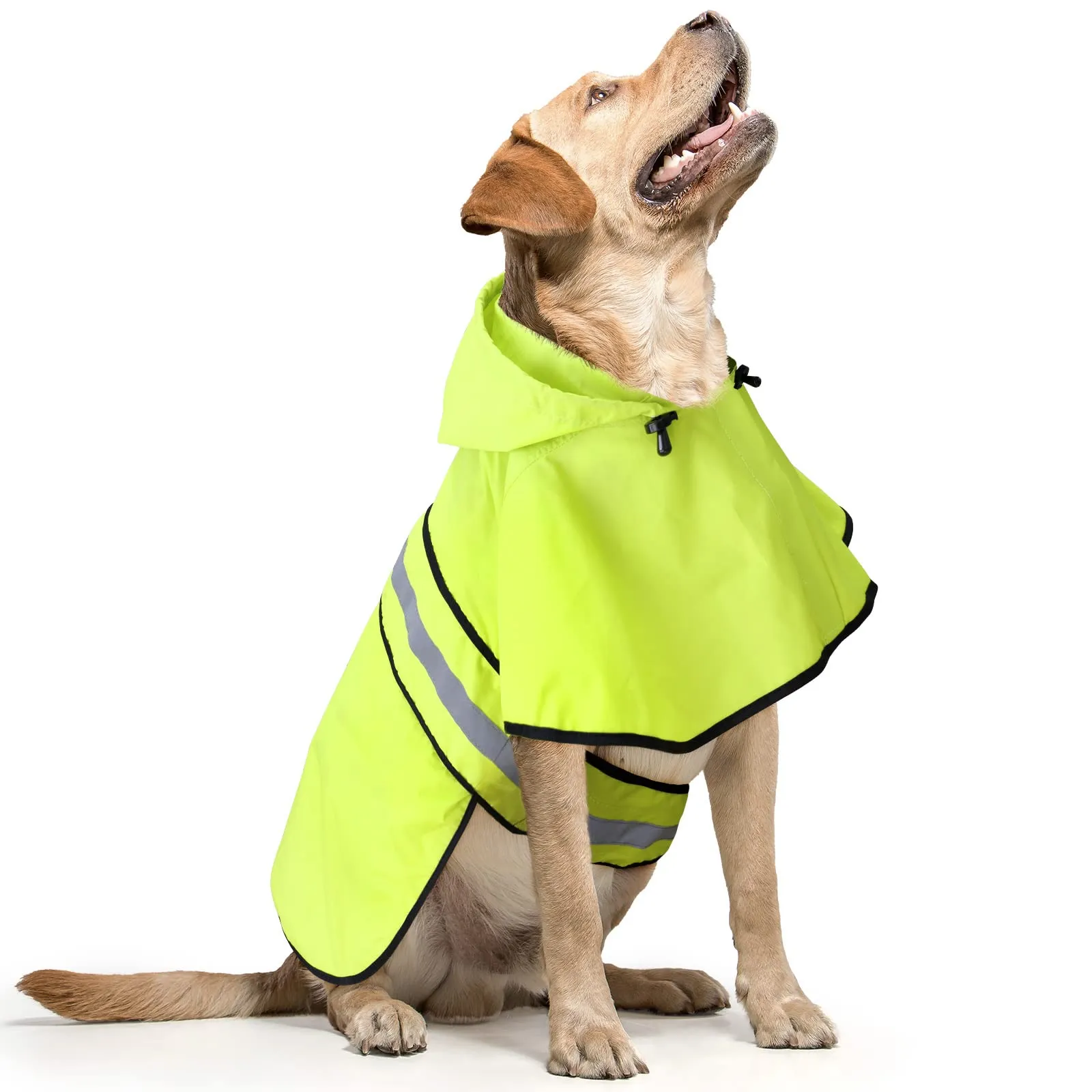 Domagiker - Impermeabili riflettenti per cani - Impermeabile leggero per cani, poncho da pioggia, impermeabile regolabile per cani per passeggiate notturne (Grande, Verde) - immagine 2