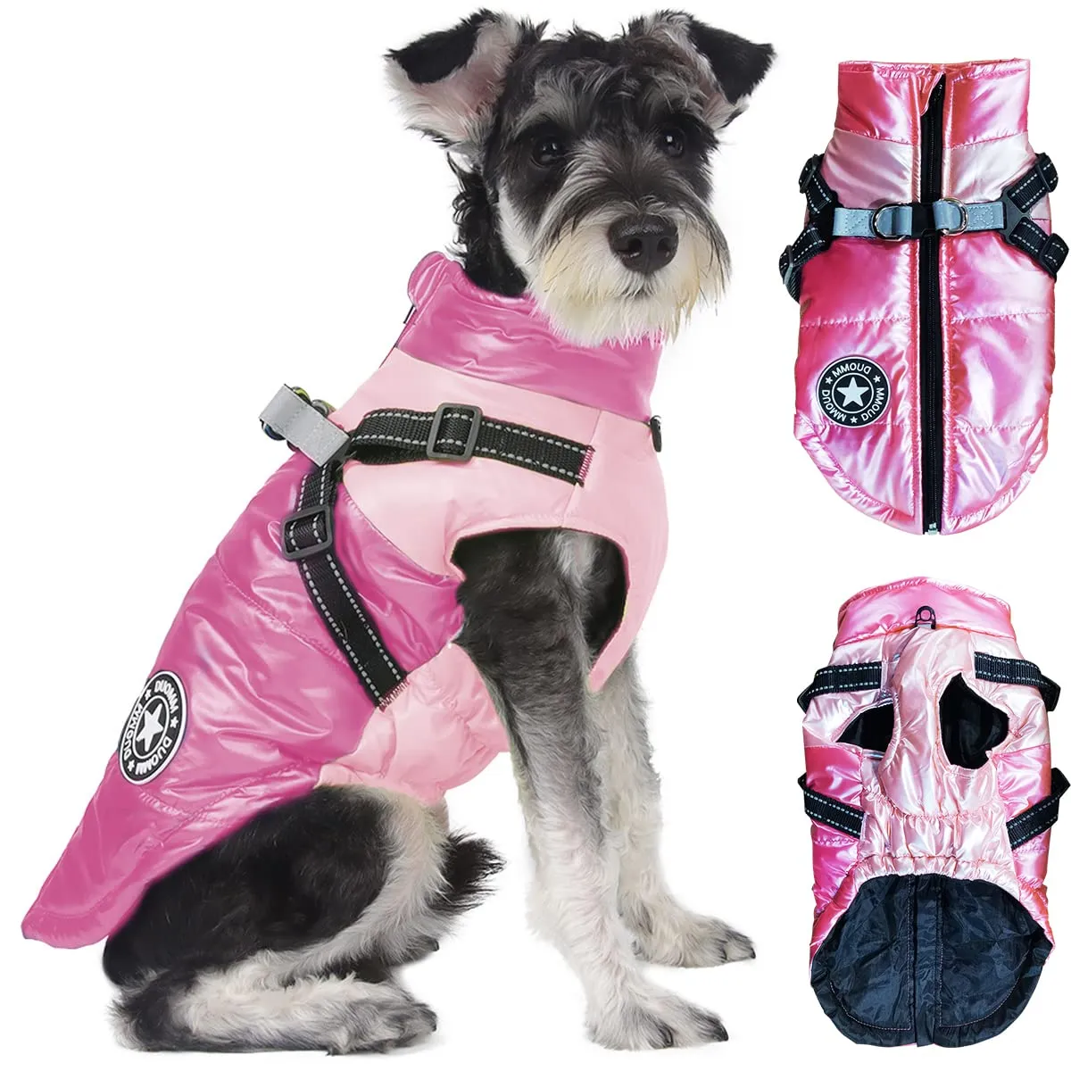 Cappotto Invernale per Cani, RosyFate Vestiti per Cani Piccoli, Giacca Cane Impermeabile, Gilet per Cani, Vestiti Caldi perr Animali Domestici, Antivento per Esterno (Rosa XL) - immagine 1
