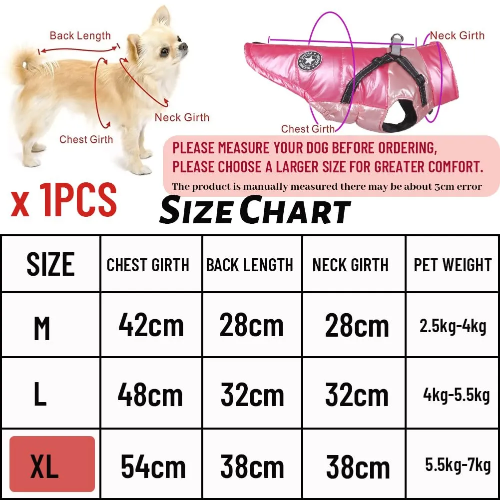 Cappotto Invernale per Cani, RosyFate Vestiti per Cani Piccoli, Giacca Cane Impermeabile, Gilet per Cani, Vestiti Caldi perr Animali Domestici, Antivento per Esterno (Rosa XL) - immagine 2