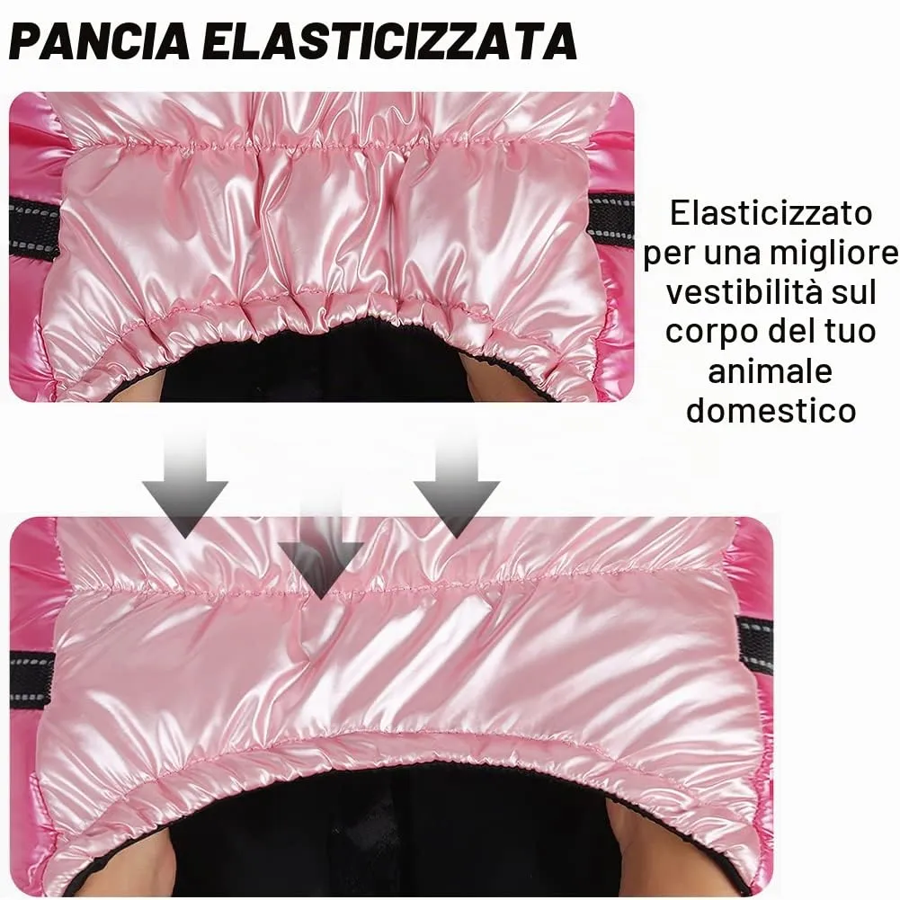 Cappotto Invernale per Cani, RosyFate Vestiti per Cani Piccoli, Giacca Cane Impermeabile, Gilet per Cani, Vestiti Caldi perr Animali Domestici, Antivento per Esterno (Rosa XL) - immagine 5