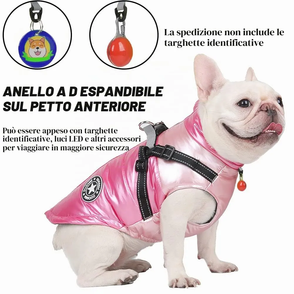 Cappotto Invernale per Cani, RosyFate Vestiti per Cani Piccoli, Giacca Cane Impermeabile, Gilet per Cani, Vestiti Caldi perr Animali Domestici, Antivento per Esterno (Rosa XL) - immagine 7
