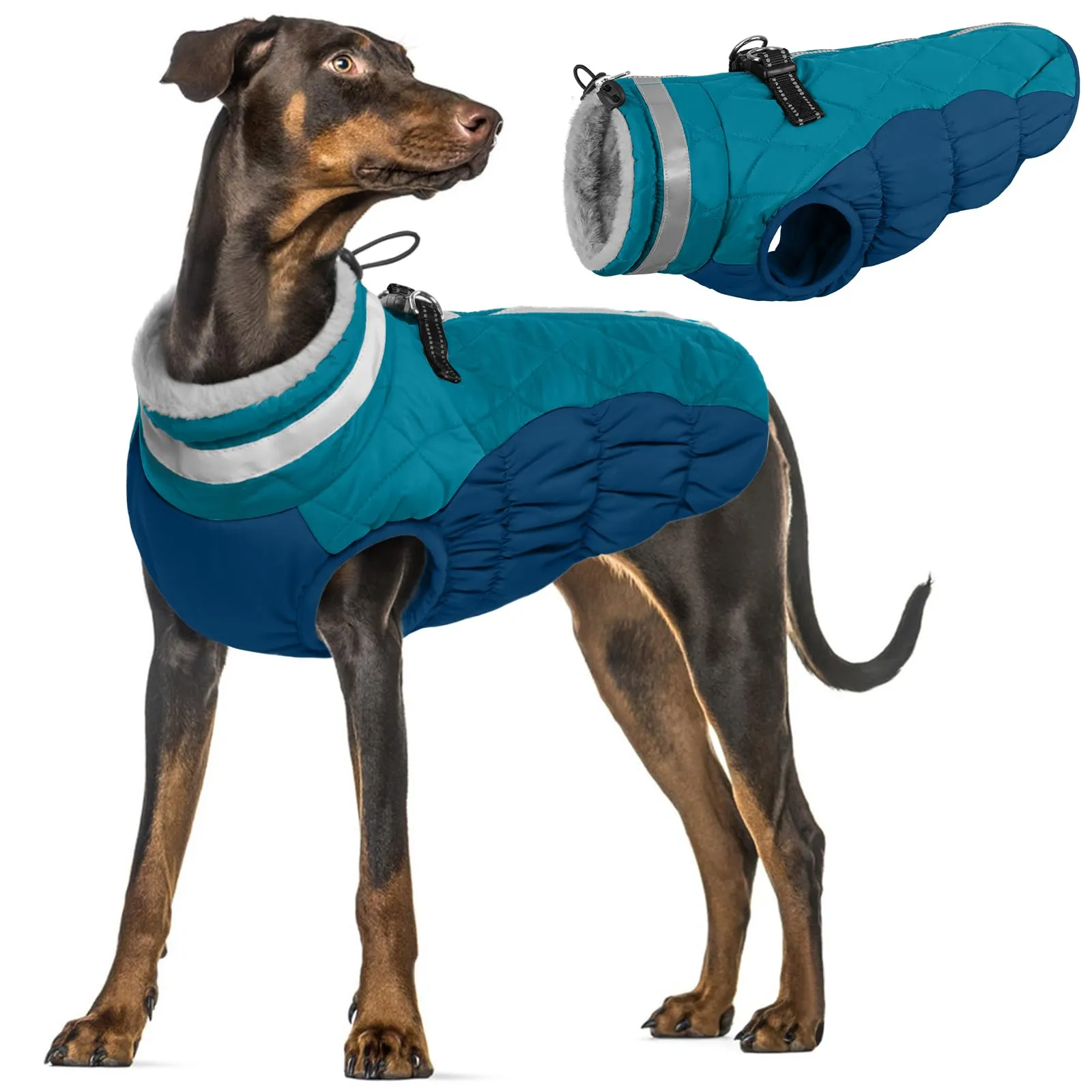 Cappotto XXL Cani, Giubbotto Per Cani Taglia Grande Giacca Impermeabile Cane Giacca Cane Taglia Grande Cappotto Pile Cane Cappotto Labrador(Verde Scuro, 2XL) - immagine 1