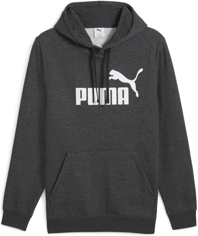 PUMA Felpa con Cappuccio Essentials con Logo N. 1 da Uomo XL, Dark Gray Heather - immagine 4