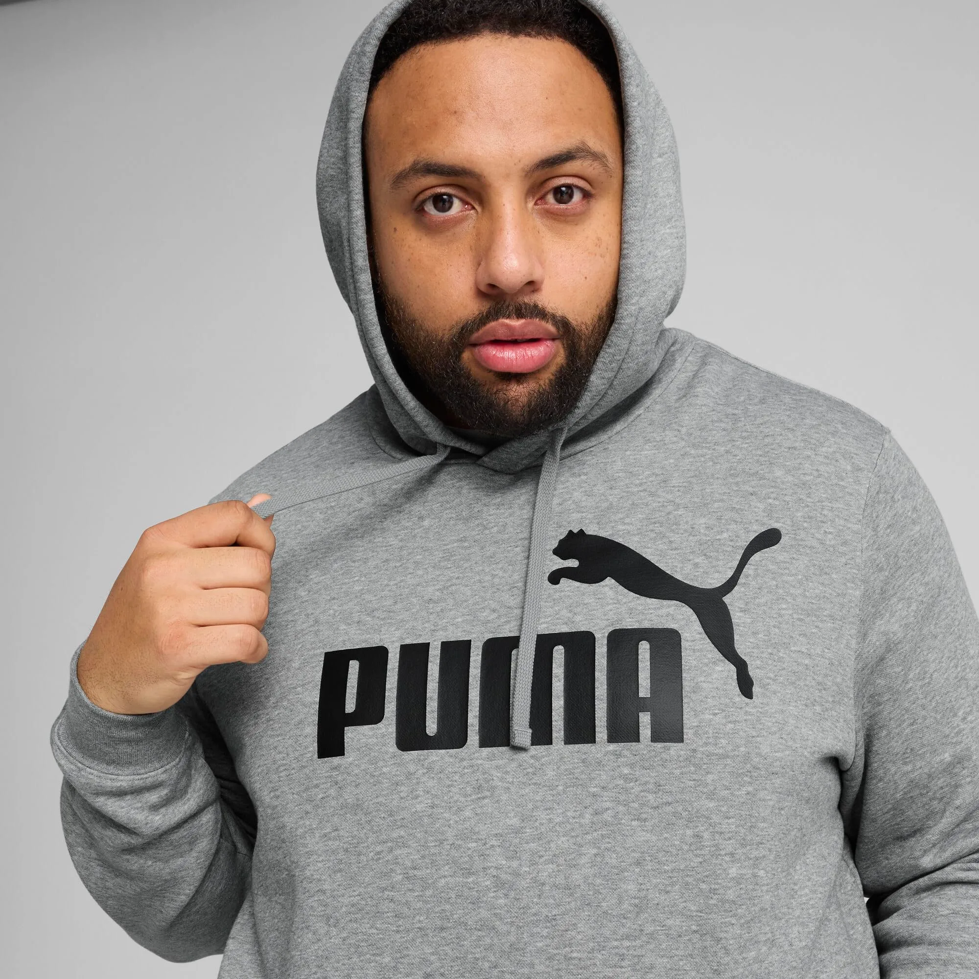 Puma Ess No. 1 Logo Hoodie FL, Felpe con Cappuccio Uomo, Medium Gray Heather, - immagine 7