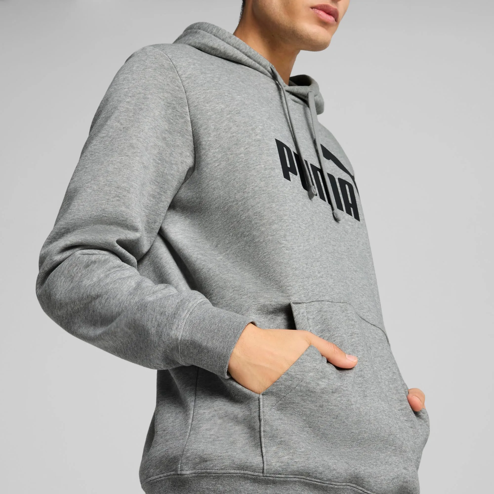 PUMA Ess No. 1 Logo Hoodie FL, Felpe con Cappuccio Uomo, Medium Gray Heather, - immagine 5