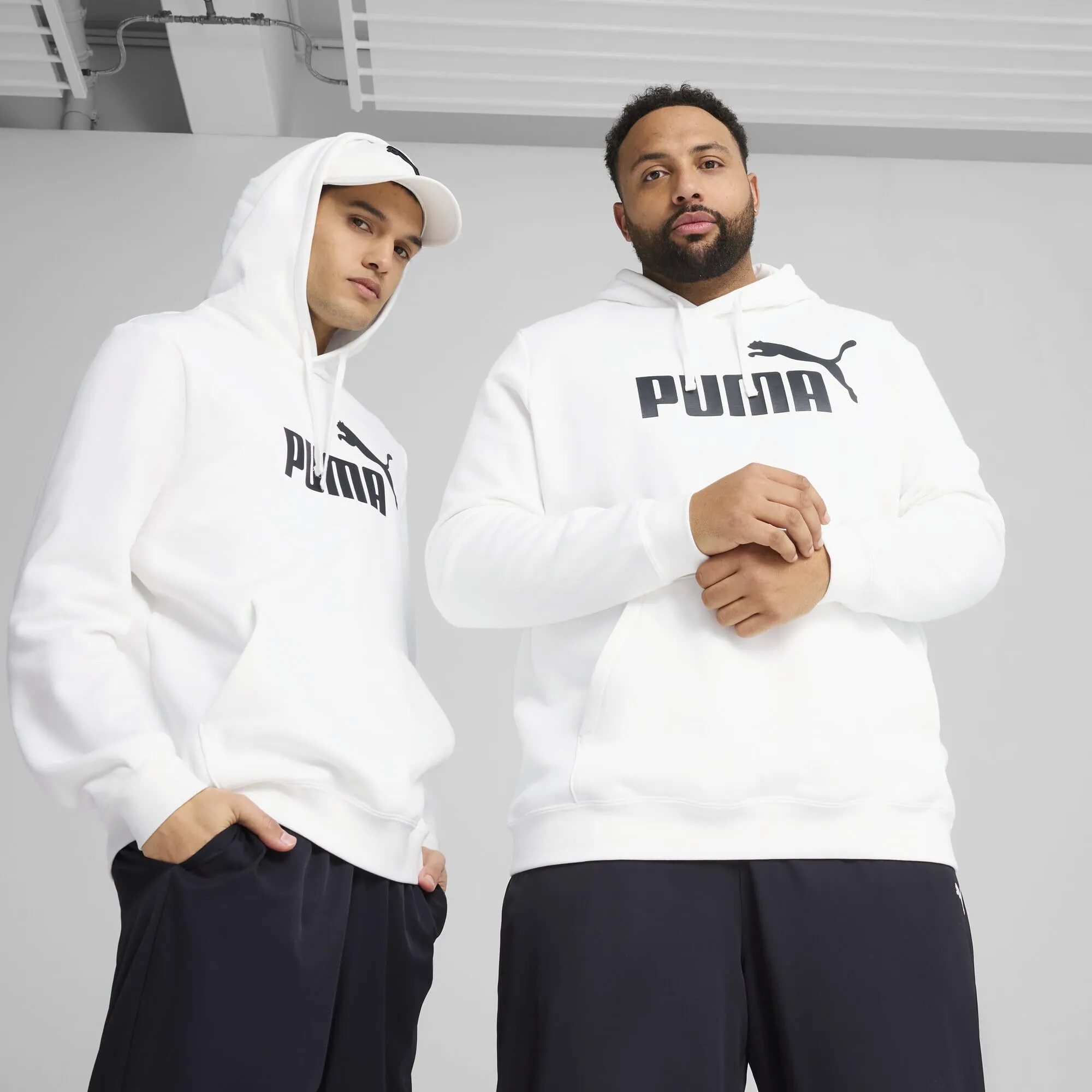Puma Ess No. 1 Logo Hoodie FL, Felpe con Cappuccio Uomo, Puma White, - immagine 2