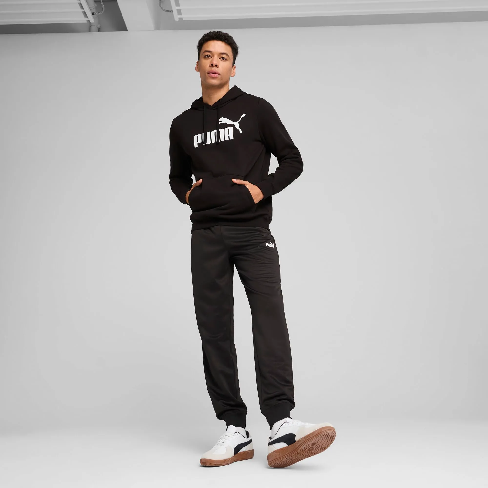 Puma Ess No. 1 Logo Hoodie FL, Felpe con Cappuccio Uomo, Puma Black, - immagine 3
