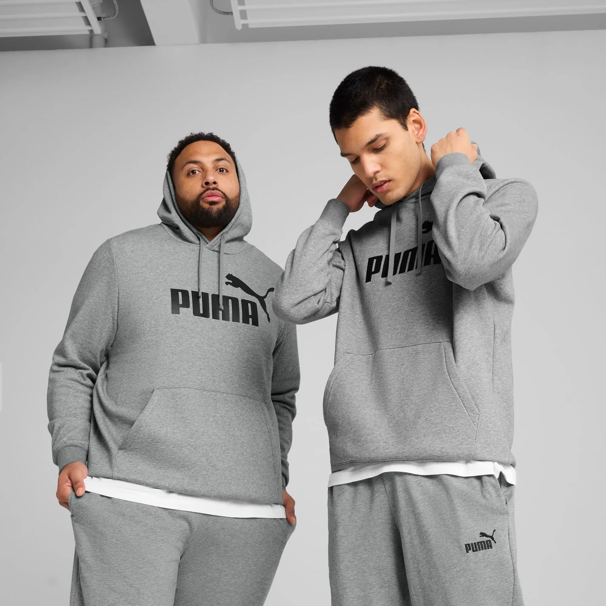 Puma Ess No. 1 Logo Hoodie FL, Felpe con Cappuccio Uomo, Medium Gray Heather, - immagine 2