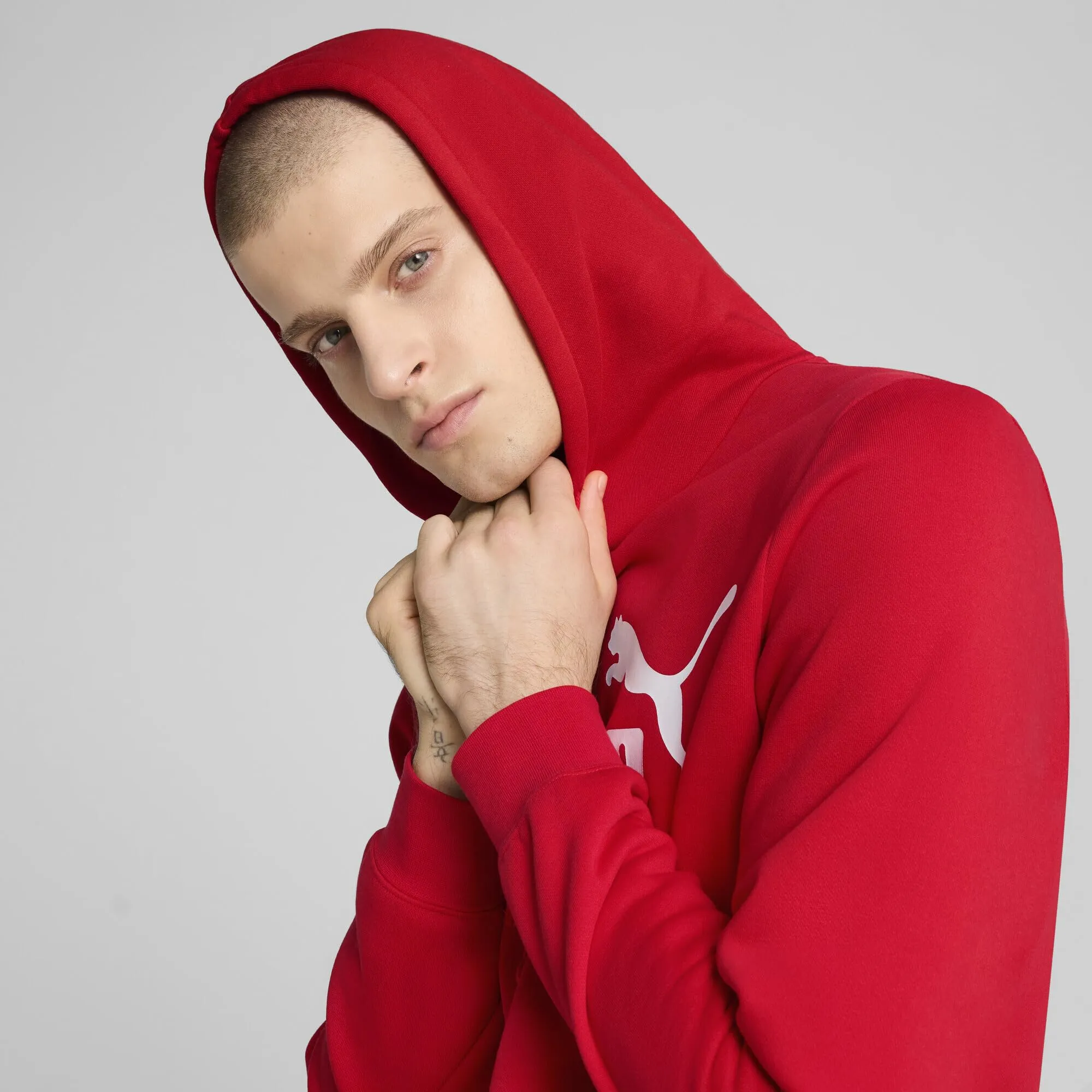 Puma Ess No. 1 Logo Hoodie FL, Felpe con Cappuccio Uomo, for all Time Red, - immagine 6
