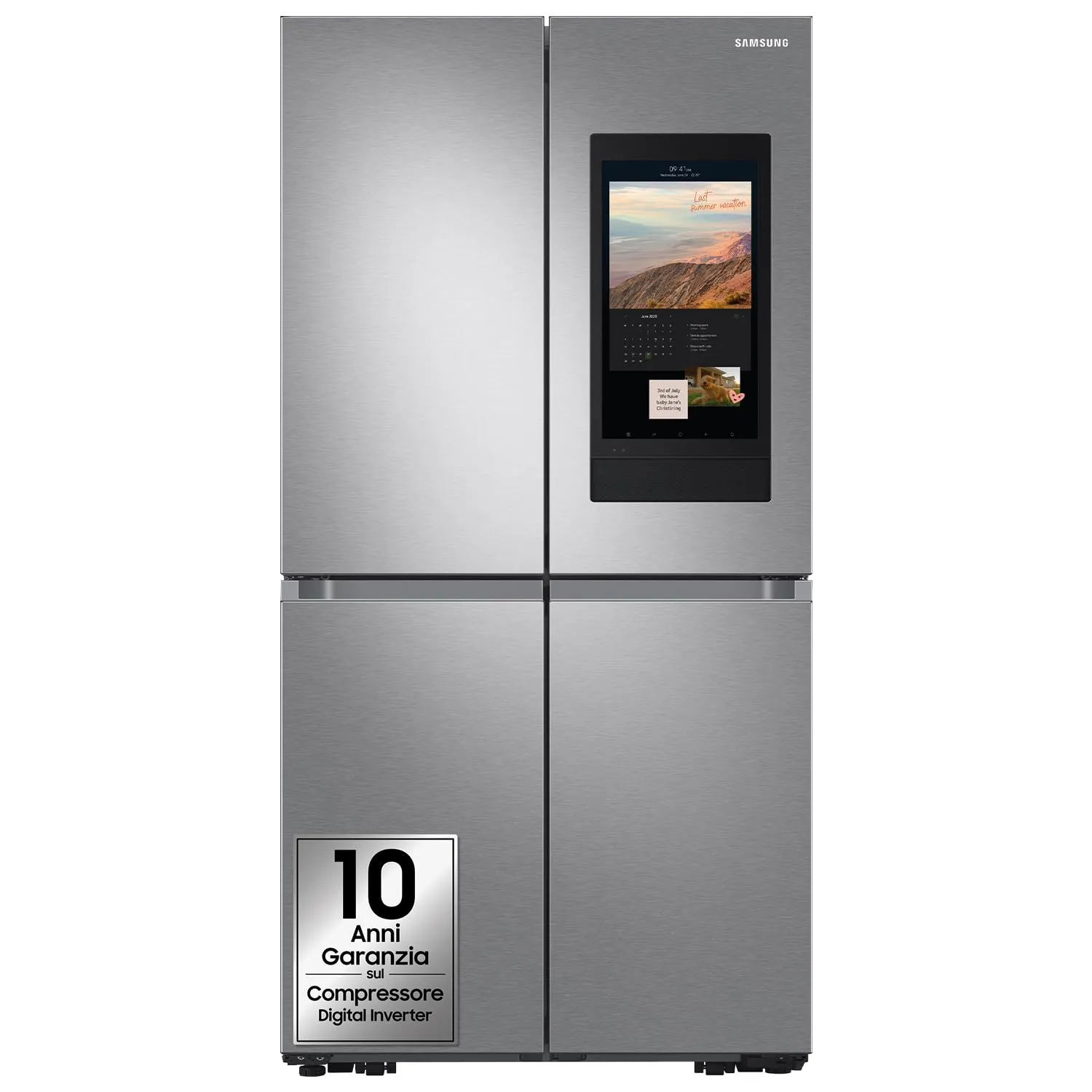 Samsung Frigorifero a 4 Porte Family Hub AI RF65DG9H0ESR/EF, Con AI Vision Inside, Wifi+AI Energy Mode, Beverage Center, Metal Back, 636 L, LxAxP: 91,2 x 183 x 72,3 cm, Inox Spazzolato - immagine 1
