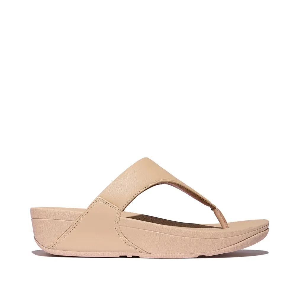 Fitflop Lulu Leather Toepost, Sandali Donna, Beige, 41 EU - immagine 1