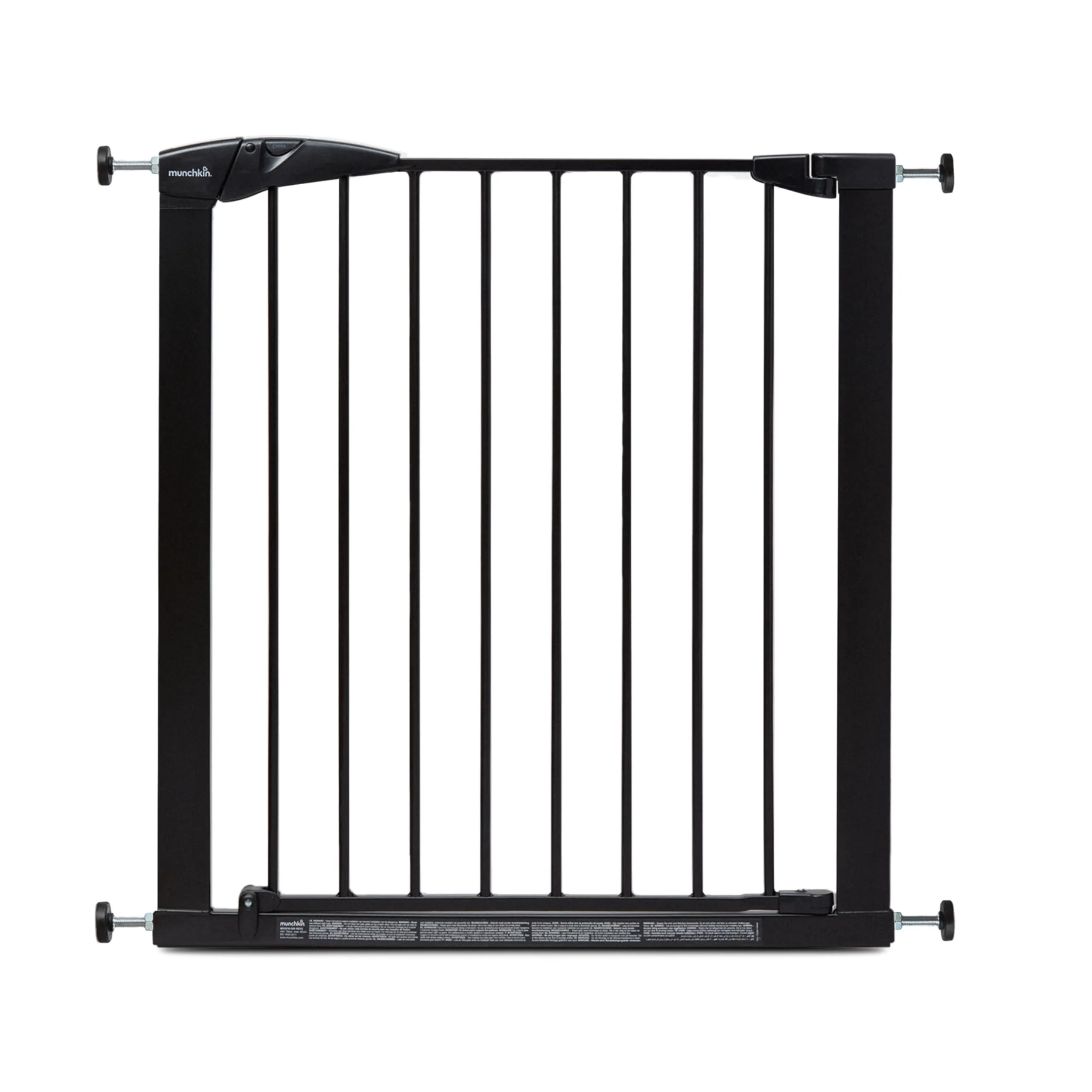 Cancello per scale Munchkin, Cancello per scale Pressure Fit Baby o Dog Gate, Cancello per bambini senza viti facile da installare, 76-82 cm, nero - immagine 1