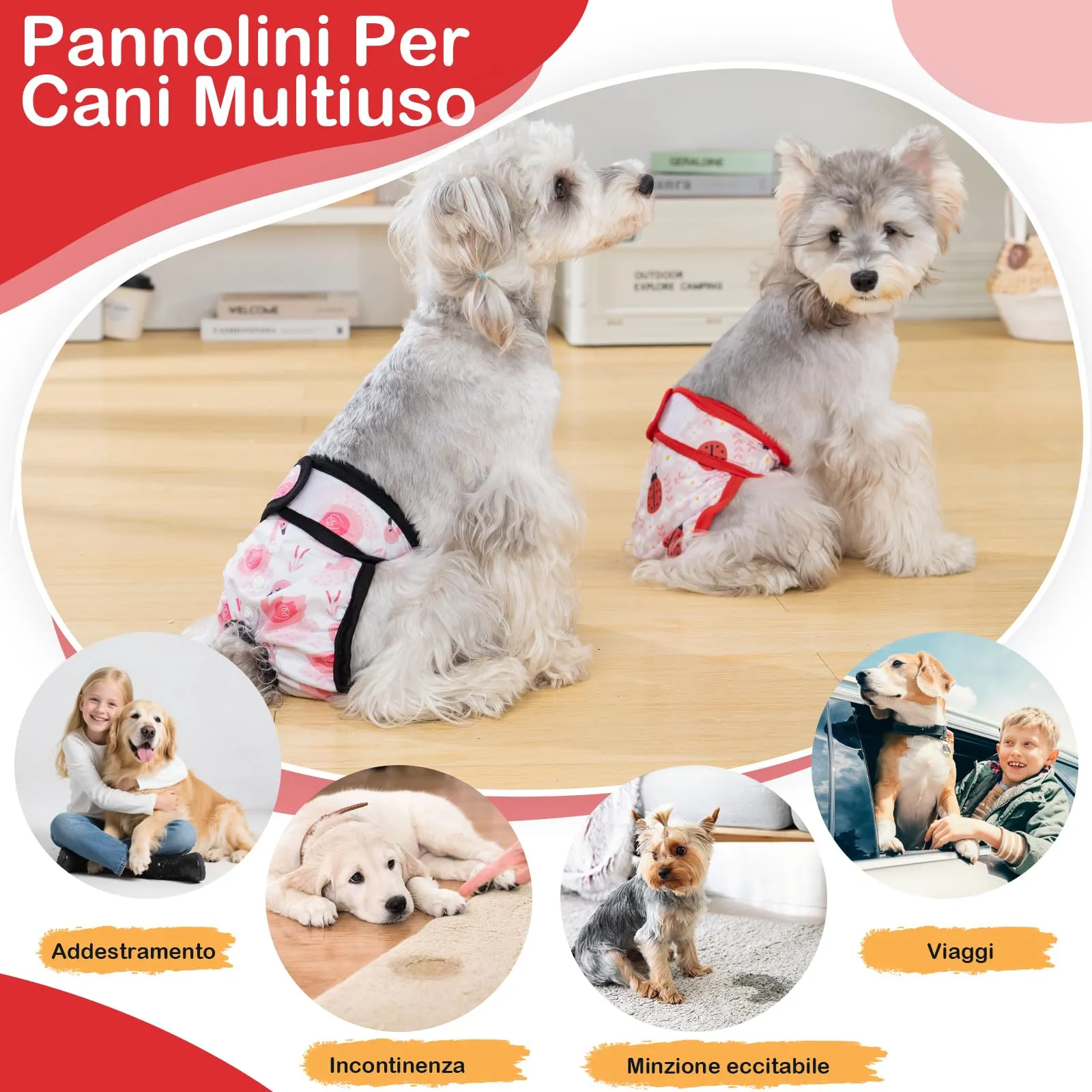 UFO PET Mutandine Cane Femmina Calore Lavabili L (3 Pezzi), Assorbenti per Cani e Gatti, Pannolini da Ciclo per Femmine Cani - immagine 7