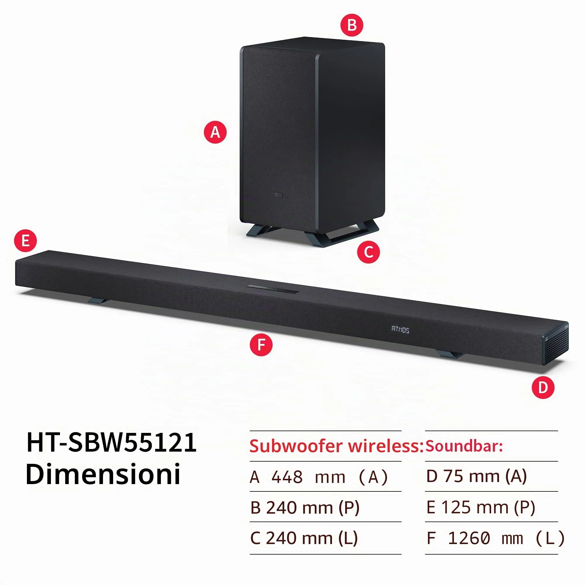 Sharp Q Soundbar per TV HT-SBW55121(BK) – Nero – 650W 5.1.2 Dolby Atmos - immagine 6