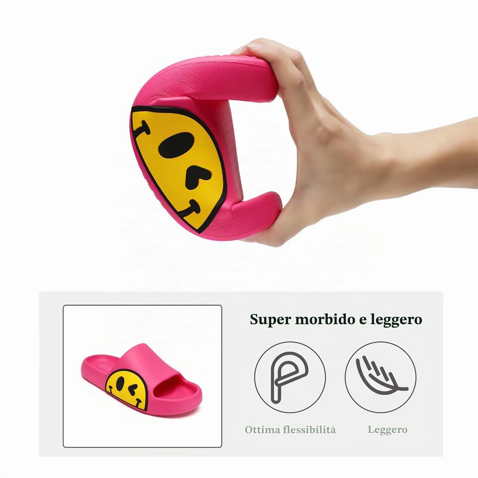 Waysoland Ciabatte donna uomo estive da Spiaggia Sandali,Ciabatte Morbide per bambini bagno,Doccia,pantofole antiscivolo infradito per interni esterni(Rosa rossa,40/41 EU) - immagine 4