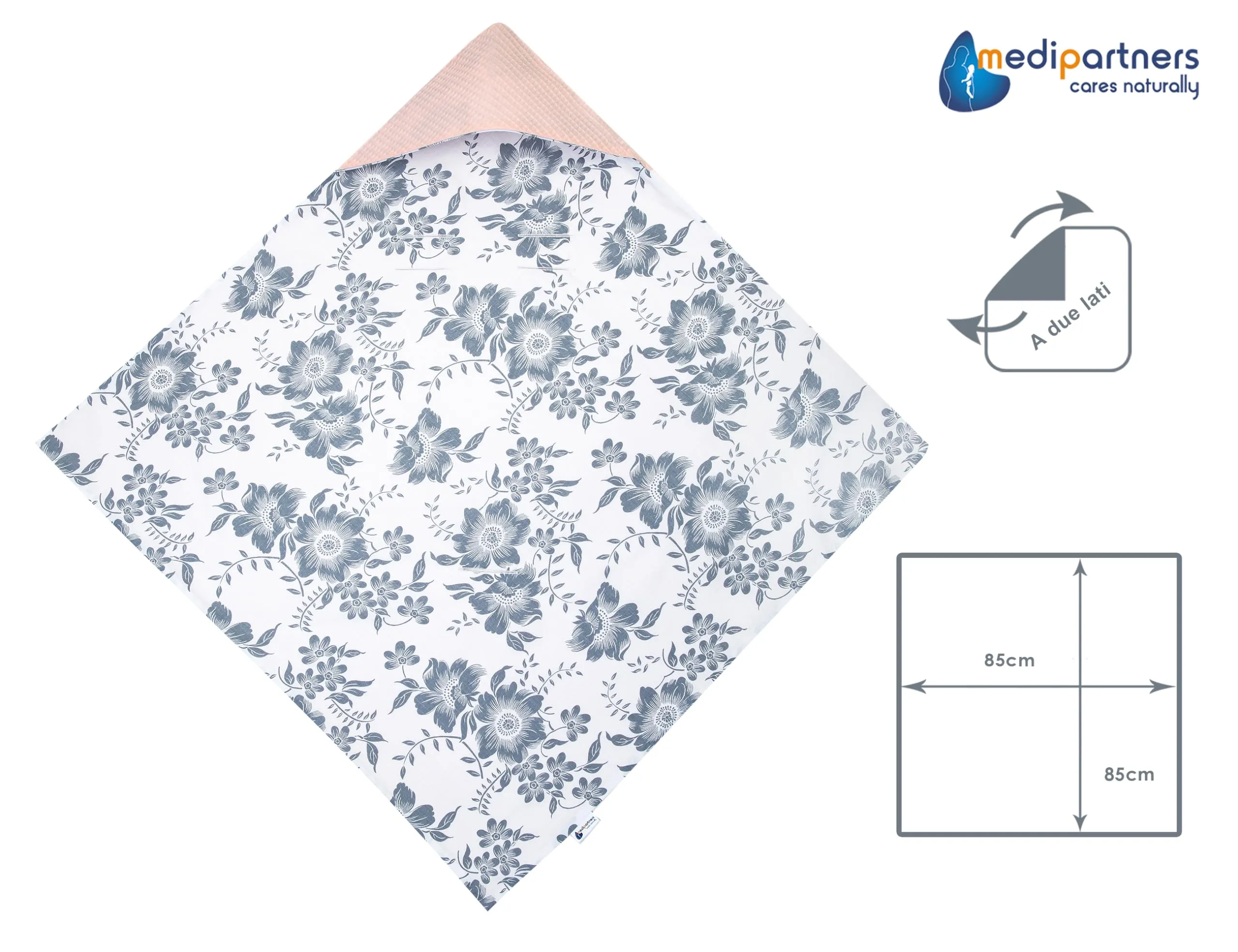 Medi Partners Coperta neonato ovetto Sacco per Passeggino - 100% Cotone universale Blanket 85x85cm fodera protettiva Morbida e Accogliente Passeggini Marsupio (Berry con rosa Waffle) - immagine 5