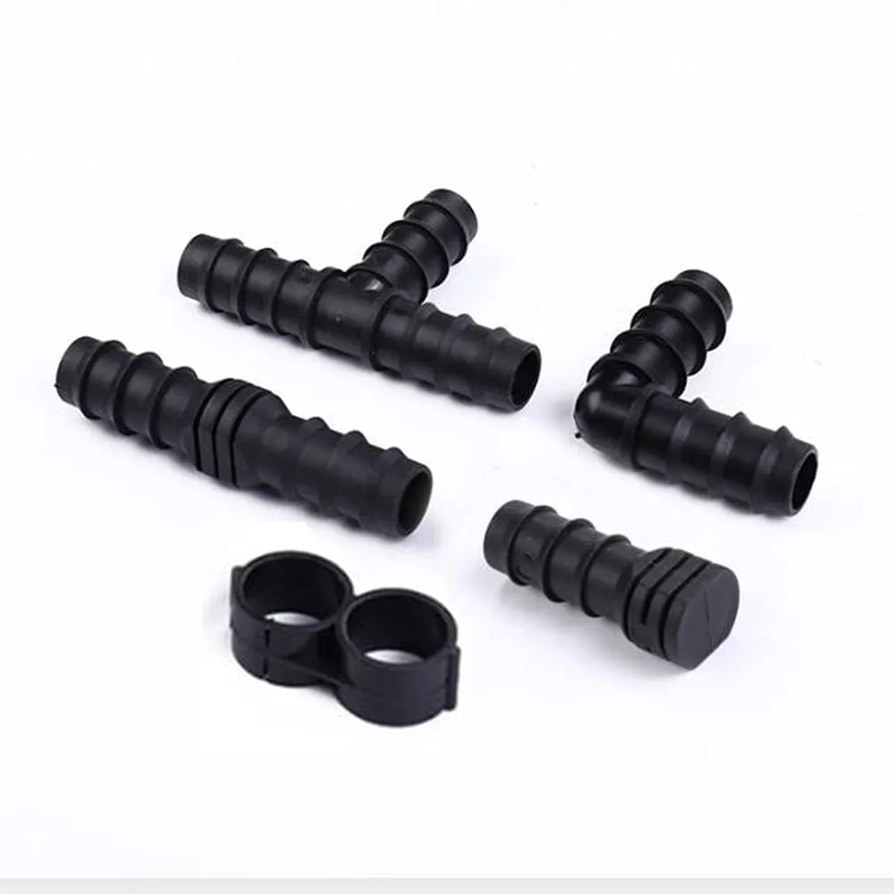 40Pcs Raccordi per Ala Gocciolante, BetterJonny Kit di Raccordi per Irrigazione per Tubi per 20mm Impianto di Irrigazione a Goccia Tee Gomiti Accoppiamento Chiusura Terminale Tappi Terminali - immagine 5