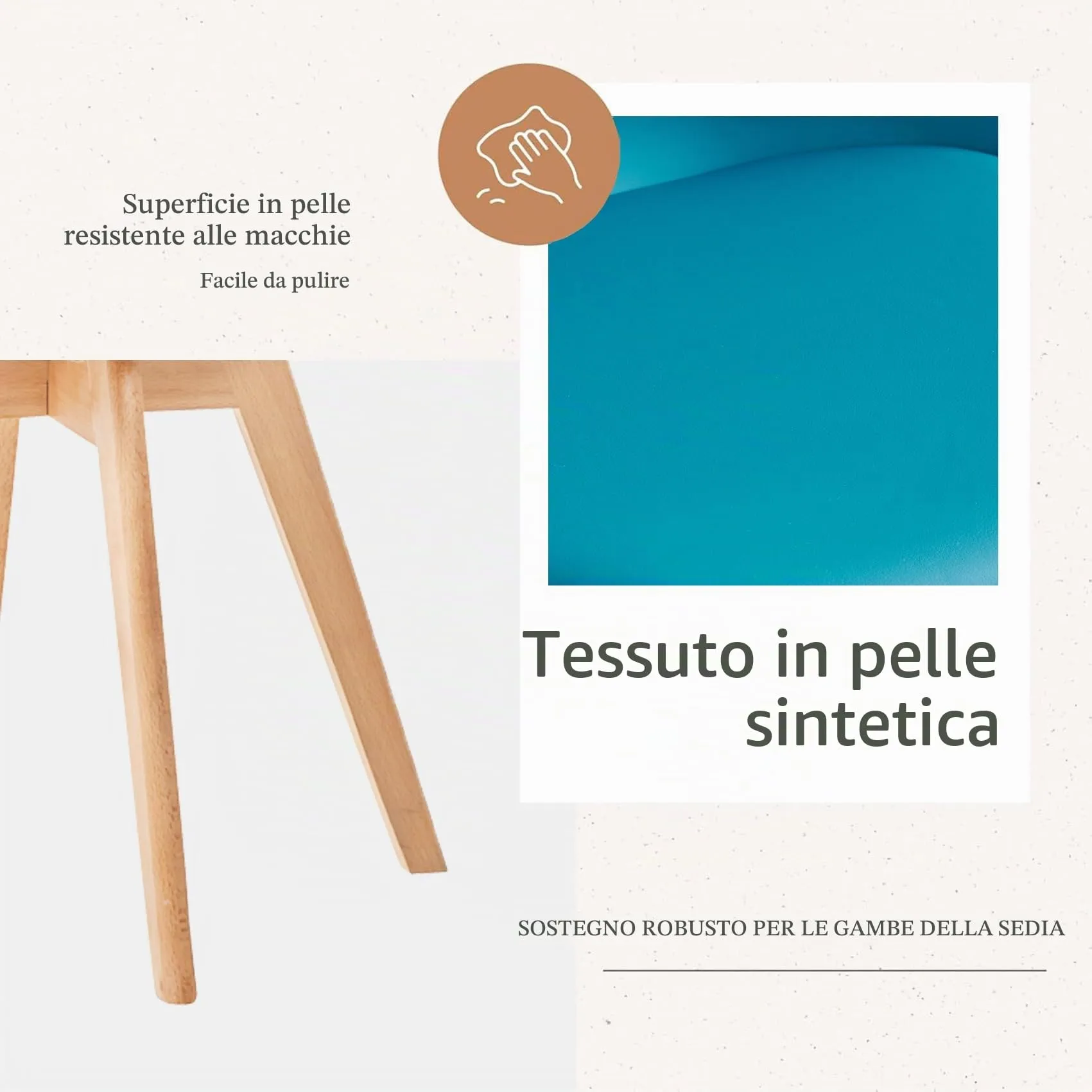 JZGORC Set di 4 Sedie da Sala da Pranzo, Sedie da Cucina Nordica, Sedie da Ufficio con Gambe in Faggio Massello per Camera da Letto, Soggiorno, Cucina - Verde Scuro - immagine 4