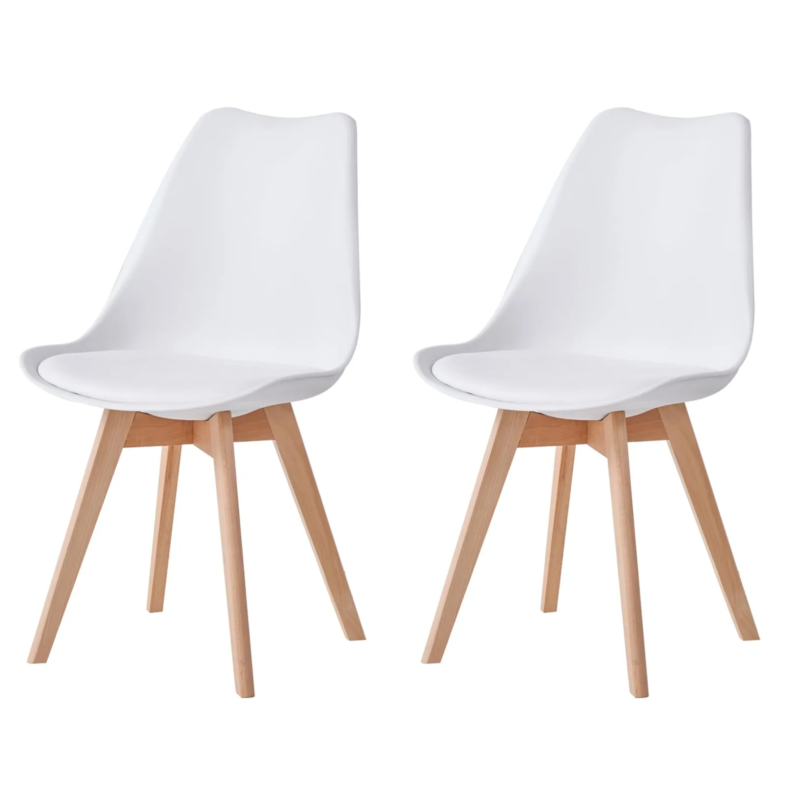 JZGORC Set di 2 Sedie da Sala da Pranzo, Sedie da Cucina Nordica, Sedie da Ufficio con Gambe in Faggio Massello per Camera da Letto, Soggiorno, Cucina - Bianco - immagine 1