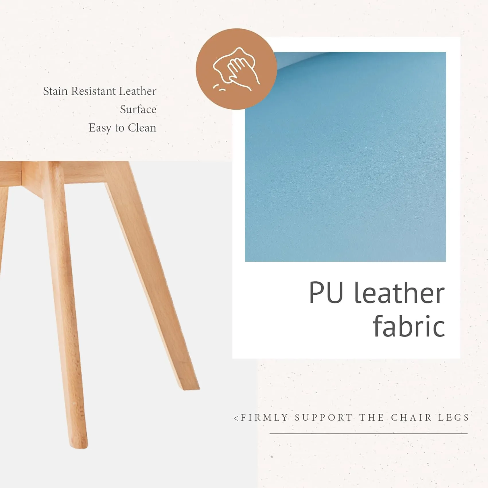 JZGORC Set di 4 Sedie da Sala da Pranzo, Sedie da Cucina Nordica, Sedie da Ufficio con Gambe in Faggio Massello per Camera da Letto, Soggiorno, Cucina - Blu Scuro - immagine 4