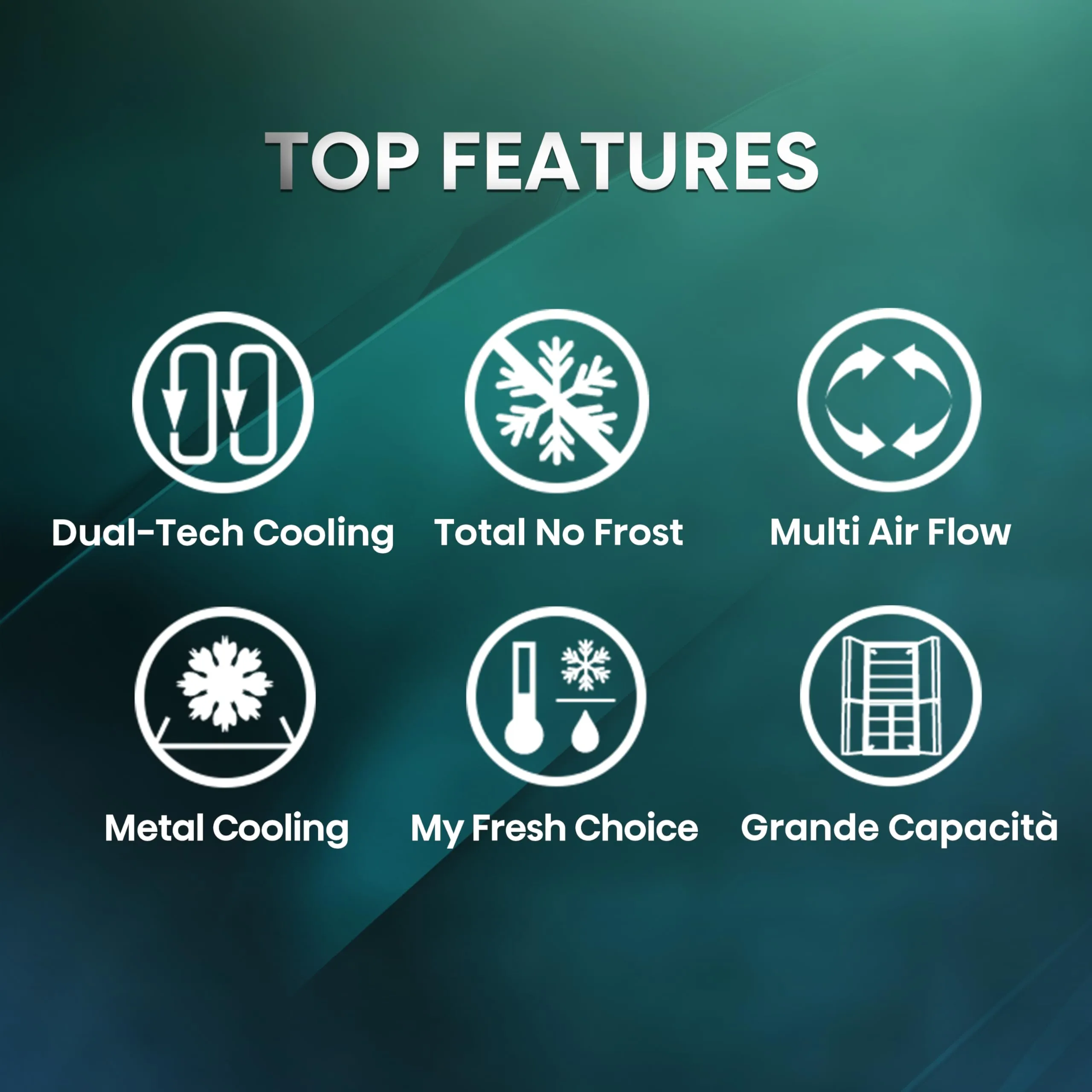 Hisense RQ5P470SAFE Frigorifero Americano Quattro Porte, 483 Litri, Total No Frost, WiFi, Metal Tech Cooling, Controllo Touch, Classe E, Inox Nero - immagine 3