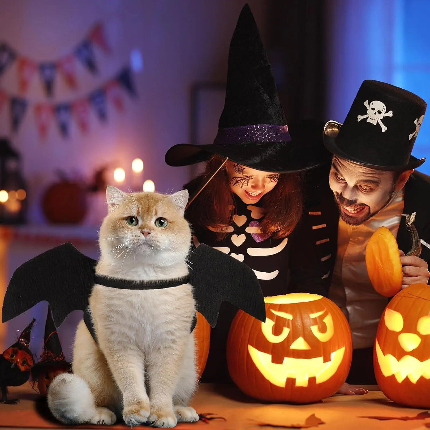 SULOLI Costume Animali Halloween,Abbigliamento Pipistrello per Cane Gatto - immagine 6