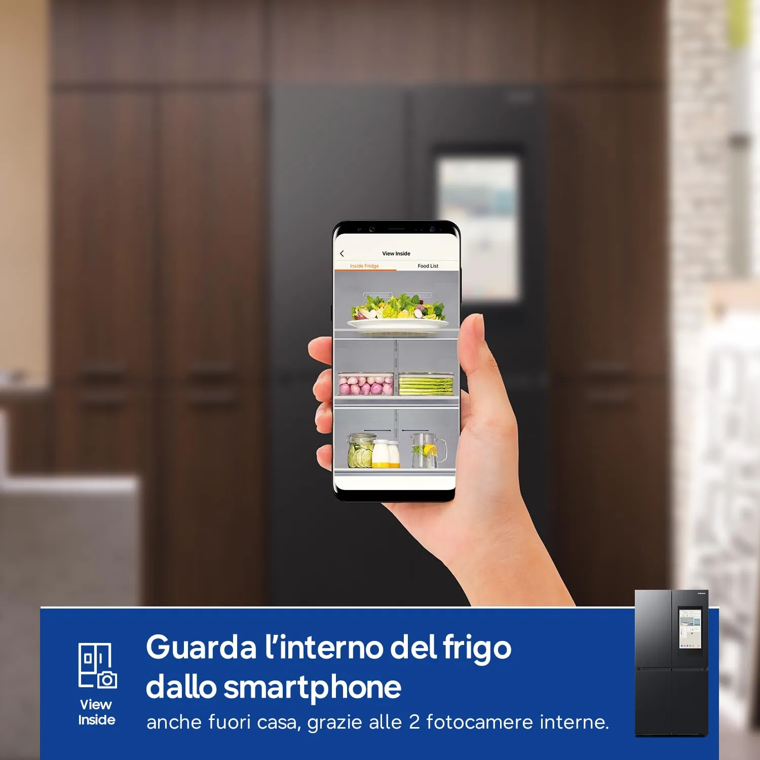 Samsung Frigorifero a 4 Porte Family Hub AI RF65DG9H0EB1/EF, Con AI Vision Inside, Wifi+AI Energy Mode, Beverage Center, Metal Back, 636 L, LxAxP: 91,2 x 183 x 72,3 cm, Antracite - immagine 5
