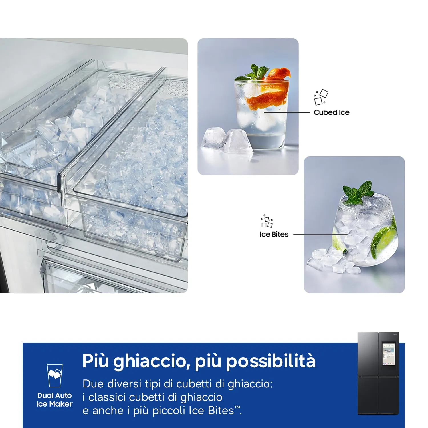 Samsung Frigorifero a 4 Porte Family Hub AI RF65DG9H0EB1/EF, Con AI Vision Inside, Wifi+AI Energy Mode, Beverage Center, Metal Back, 636 L, LxAxP: 91,2 x 183 x 72,3 cm, Antracite - immagine 8